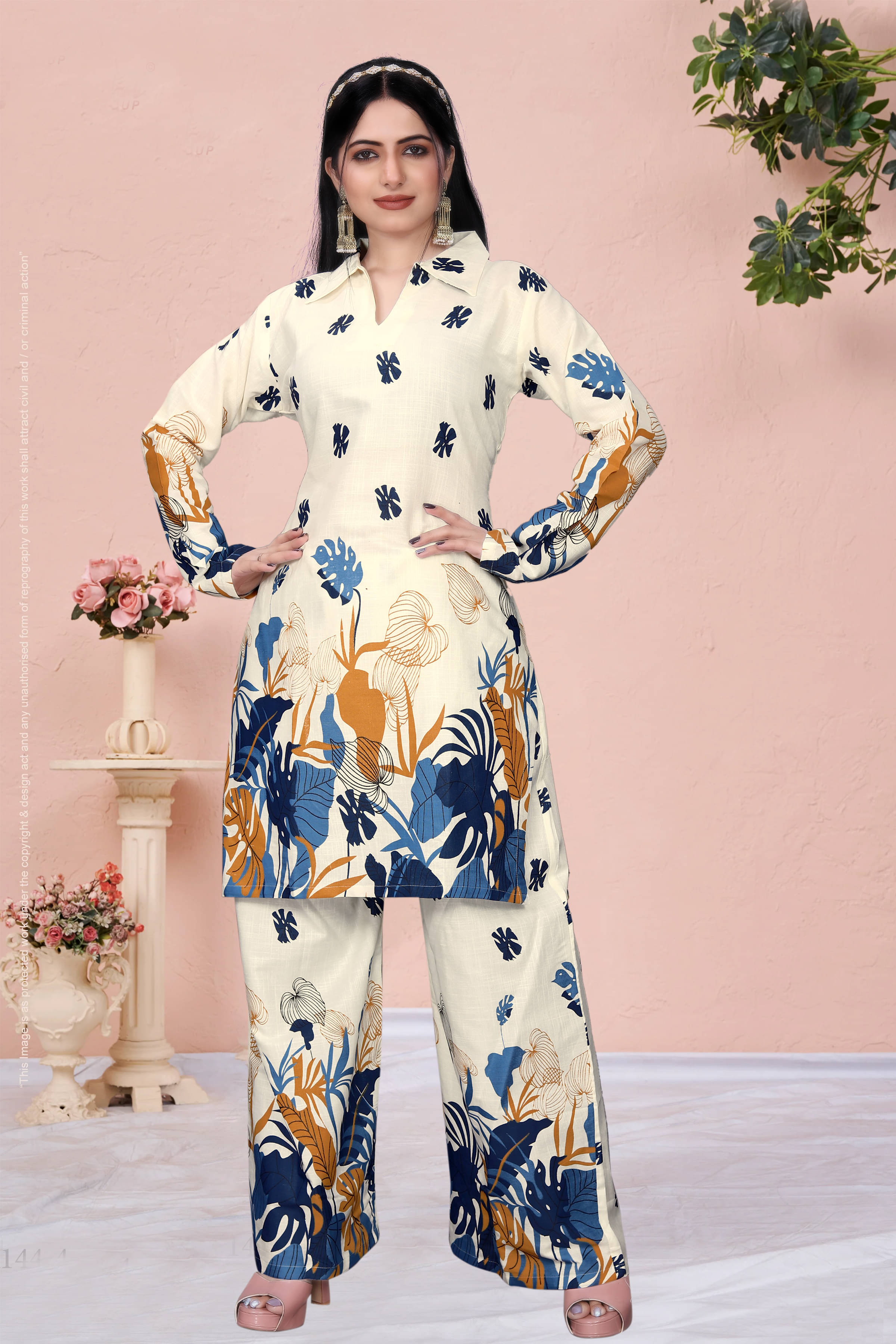     			TUHIRAJ Women Printed Top With Palazzos Co-Ord Set ( Multicolor 2 )
