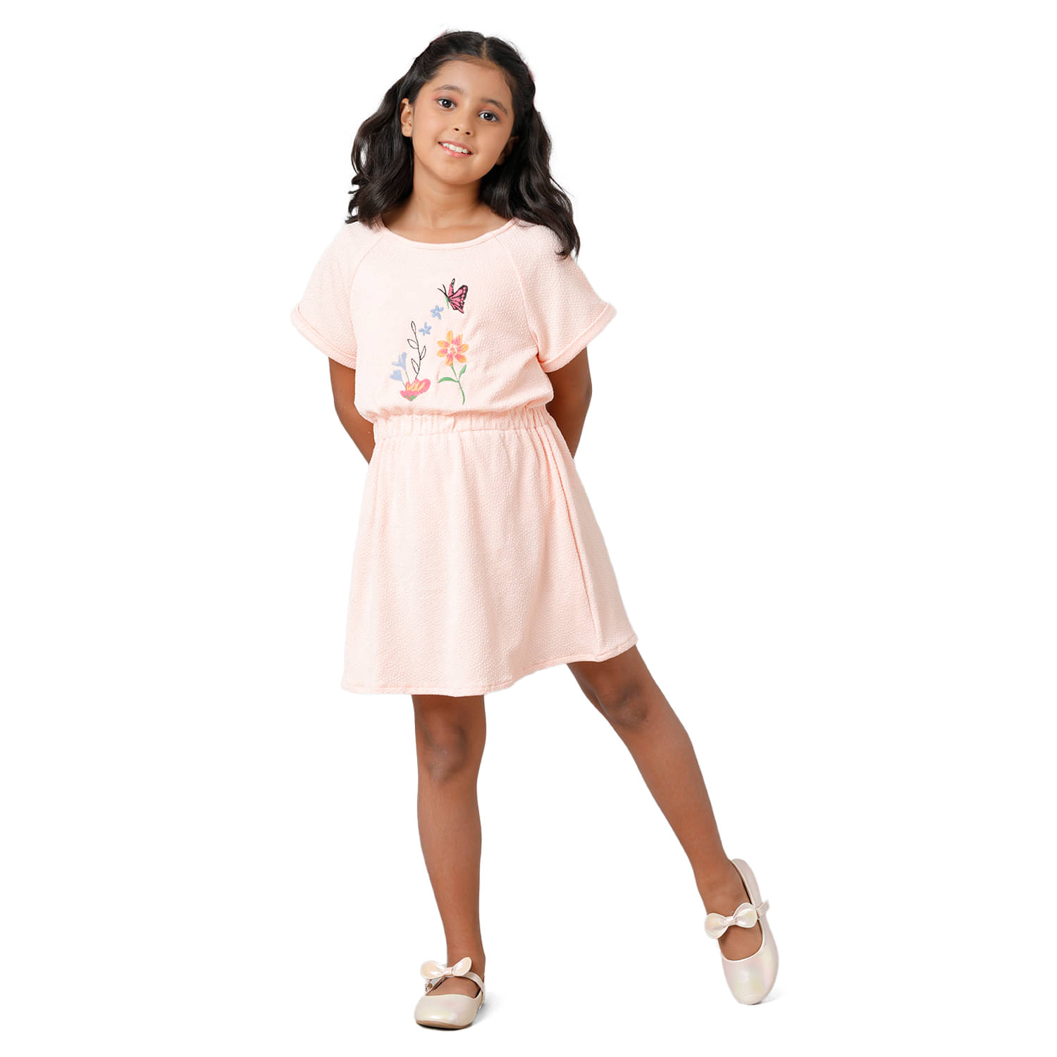     			Under Fourteen Only Cotton Dress For Girls ( Pack of 1 , Pink )