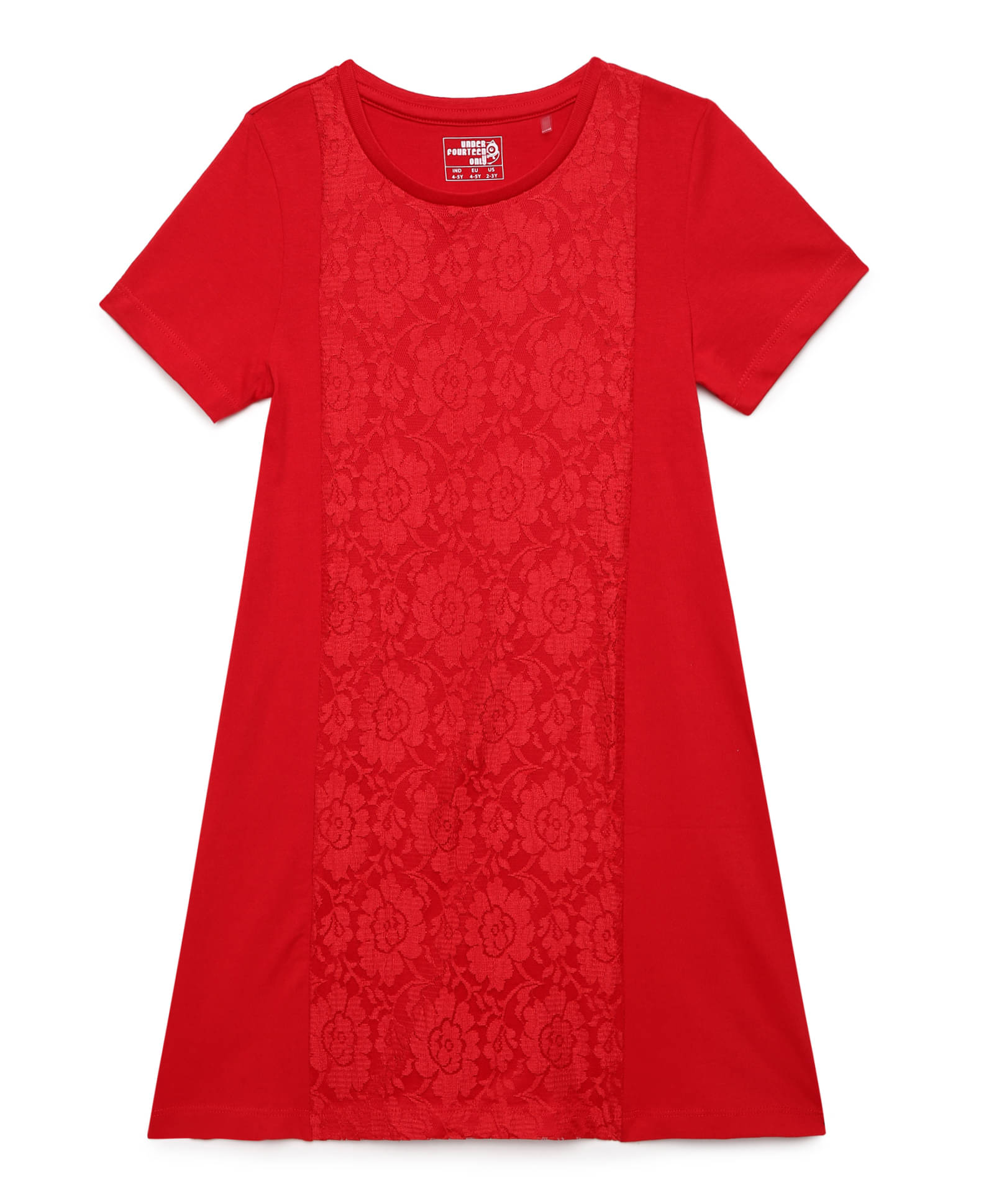Under Fourteen Only Cotton Dress For Girls ( Pack of 1 , Red ) Under Fourteen Only Cotton Dress For Girls ( Pack of 1 , Red )