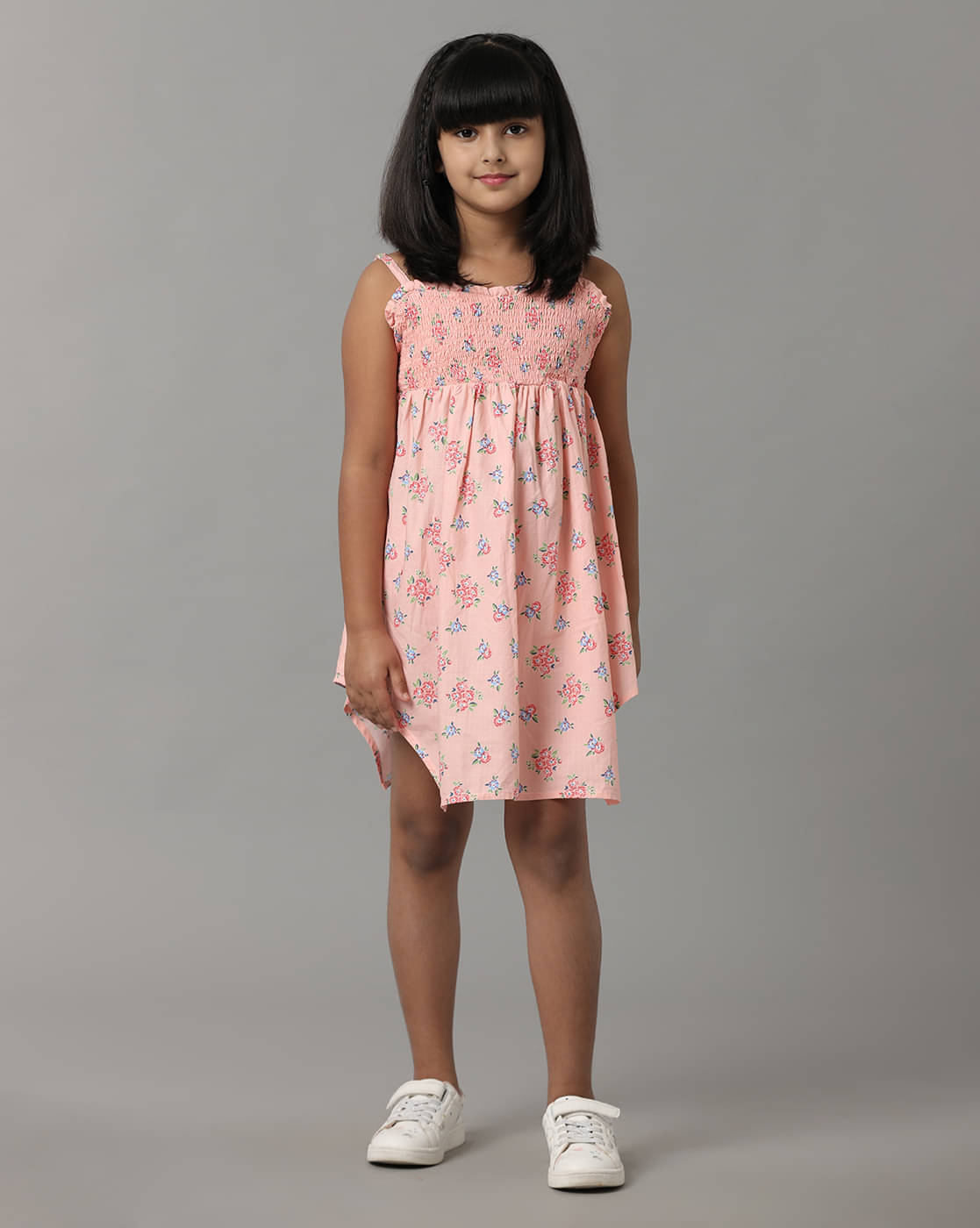     			Under Fourteen Only Cotton Dress For Girls ( Pack of 1 , Peach )