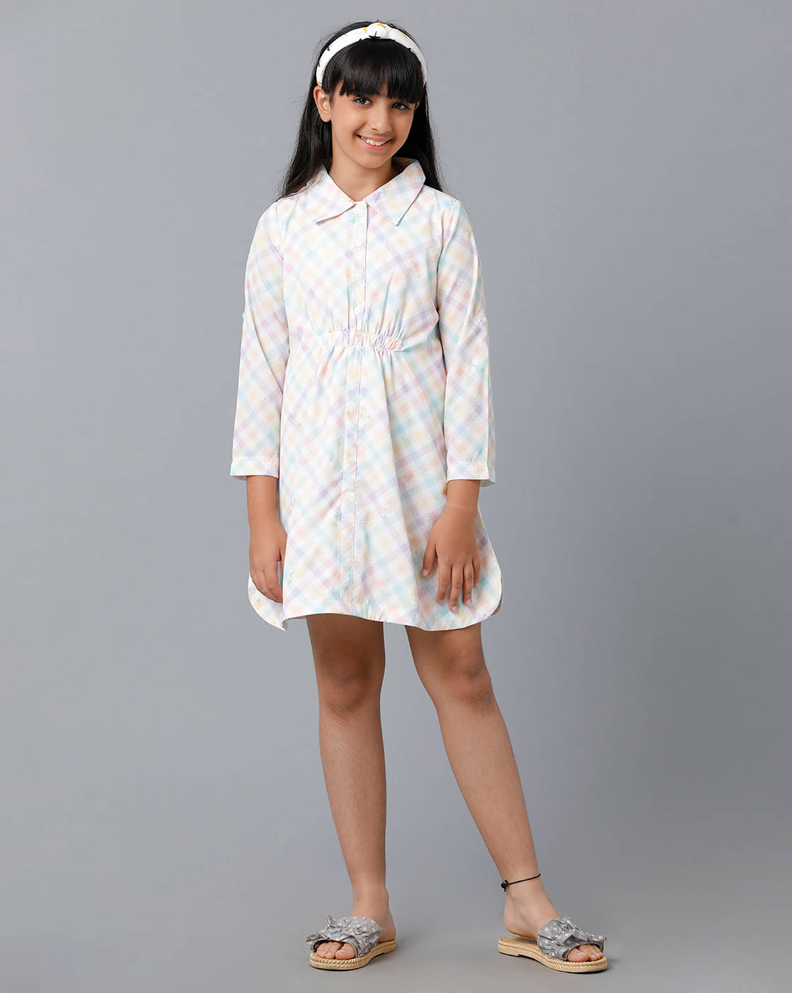     			Under Fourteen Only Crepe Dress For Girls ( Pack of 1 , Yellow )