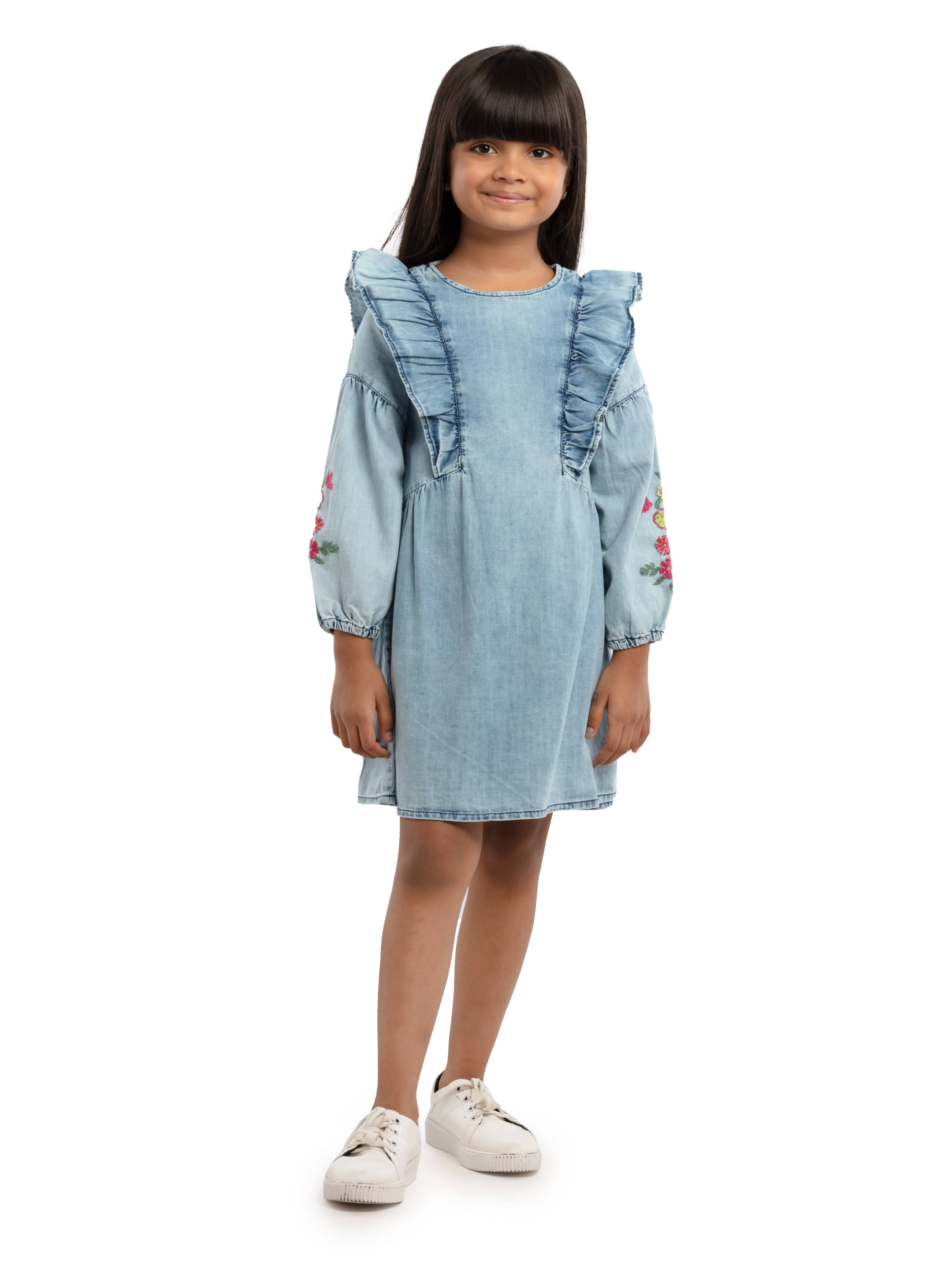 Under Fourteen Only Denim Dress For Girls ( Pack of 1 , Blue ) Under Fourteen Only Denim Dress For Girls ( Pack of 1 , Blue )