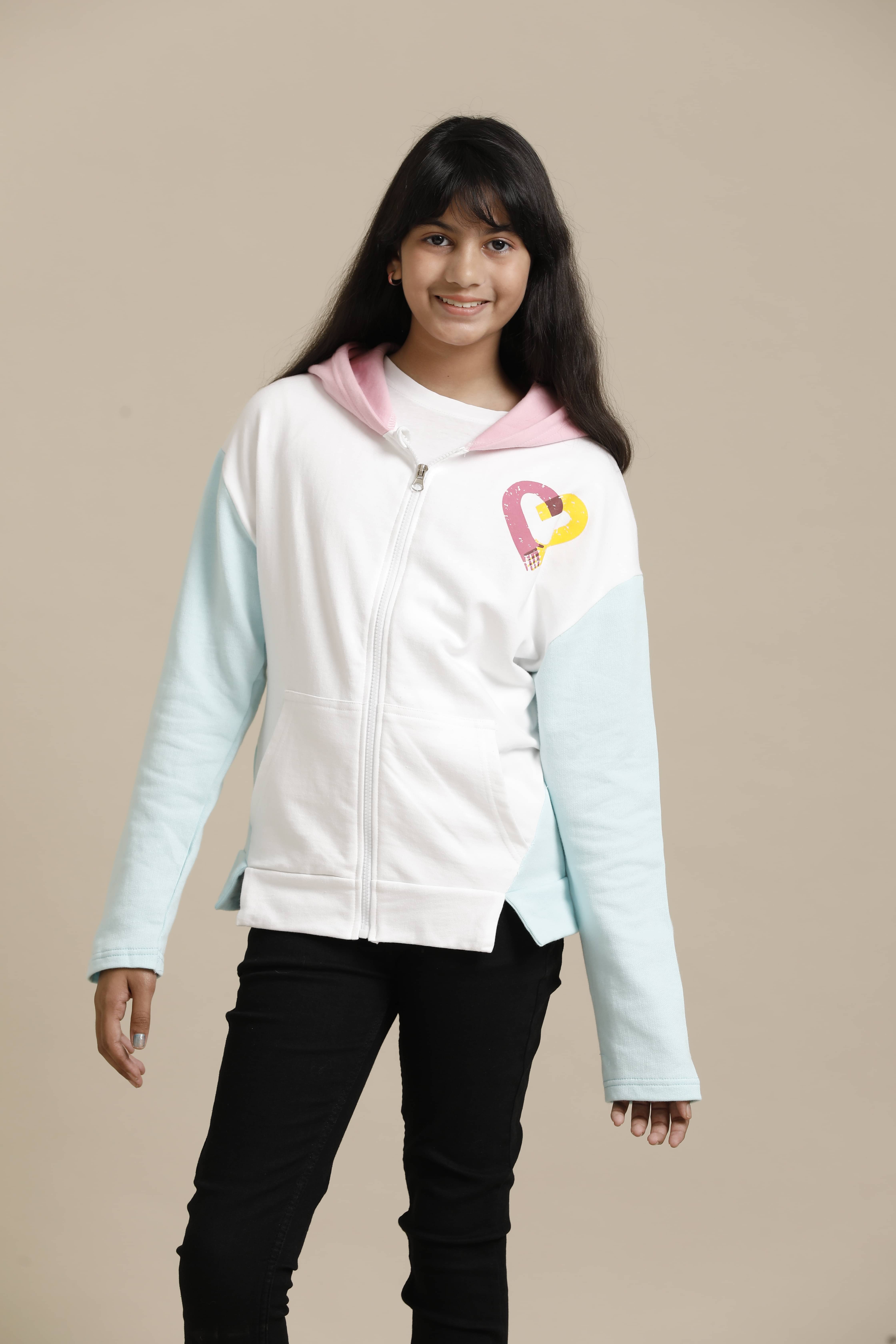     			Under Fourteen Only Girls Cotton Quilted & Bomber Jacket For ( Pack of 1 , White )