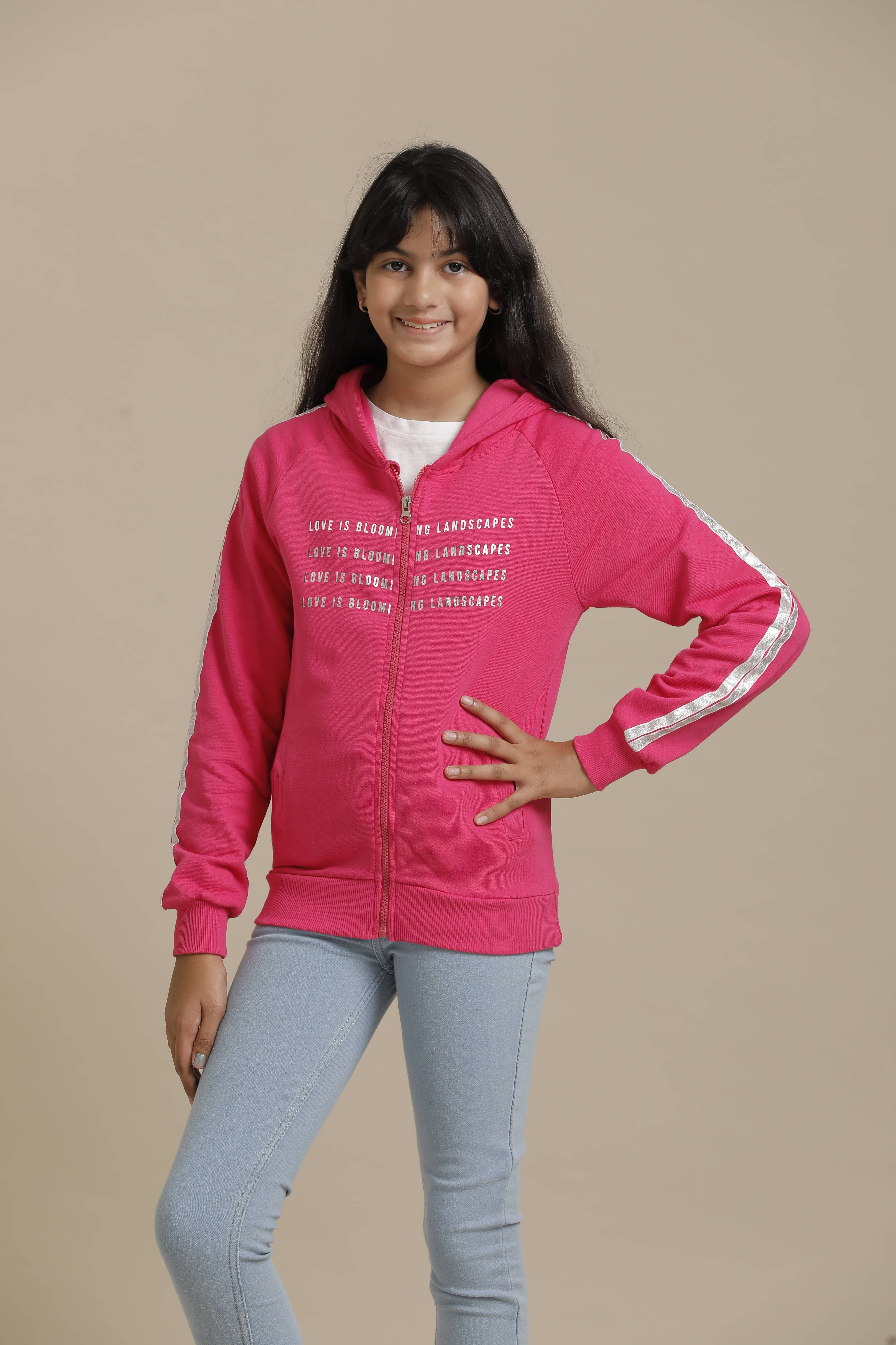     			Under Fourteen Only Girls Cotton Quilted & Bomber Jacket For ( Pack of 1 , Pink )