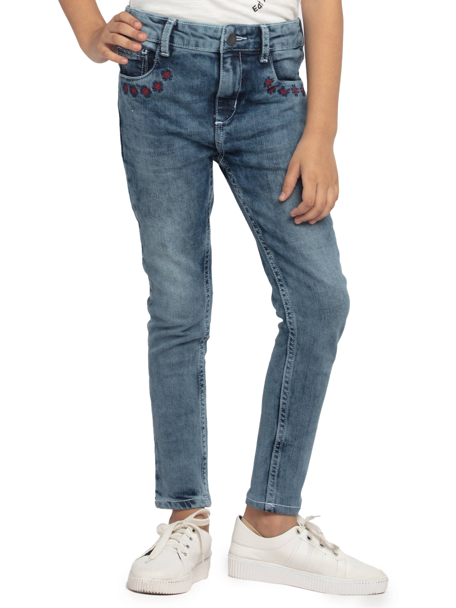     			Under Fourteen Only Girls Denim Jeans ( Pack of 1 , Blue )