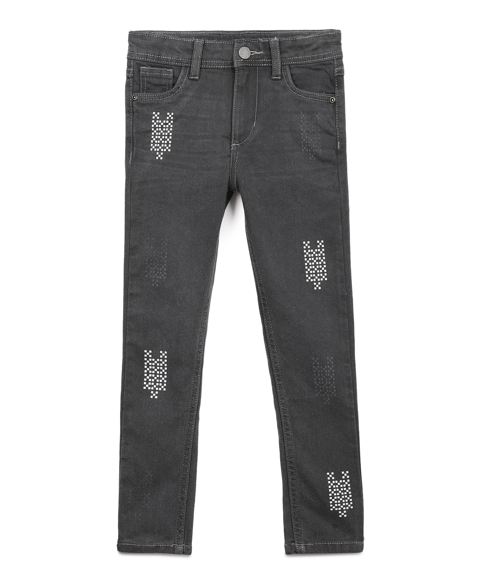     			Under Fourteen Only Girls Denim Jeans ( Pack of 1 , Grey )