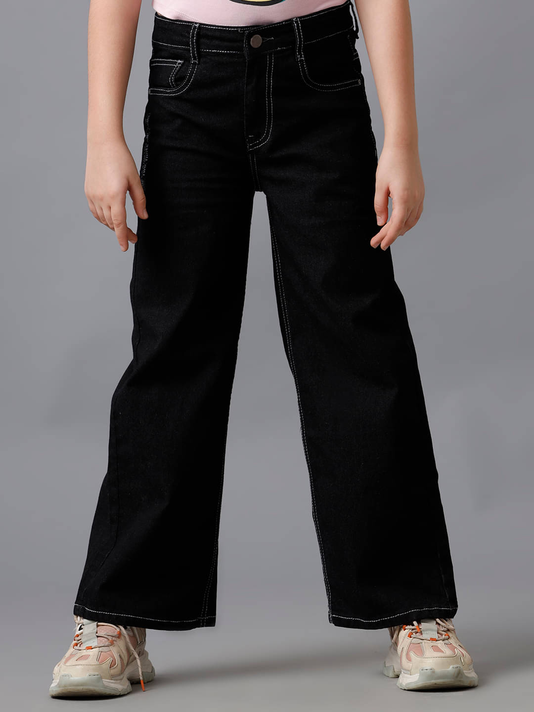     			Under Fourteen Only Girls Denim Jeans ( Pack of 1 , Black )