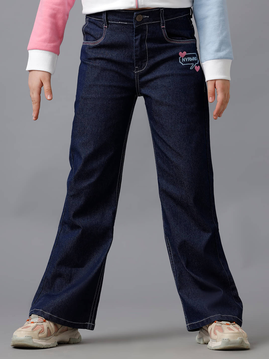 Under Fourteen Only Girls Denim Jeans ( Pack of 1 , Dark Blue ) Under Fourteen Only Girls Denim Jeans ( Pack of 1 , Dark Blue )