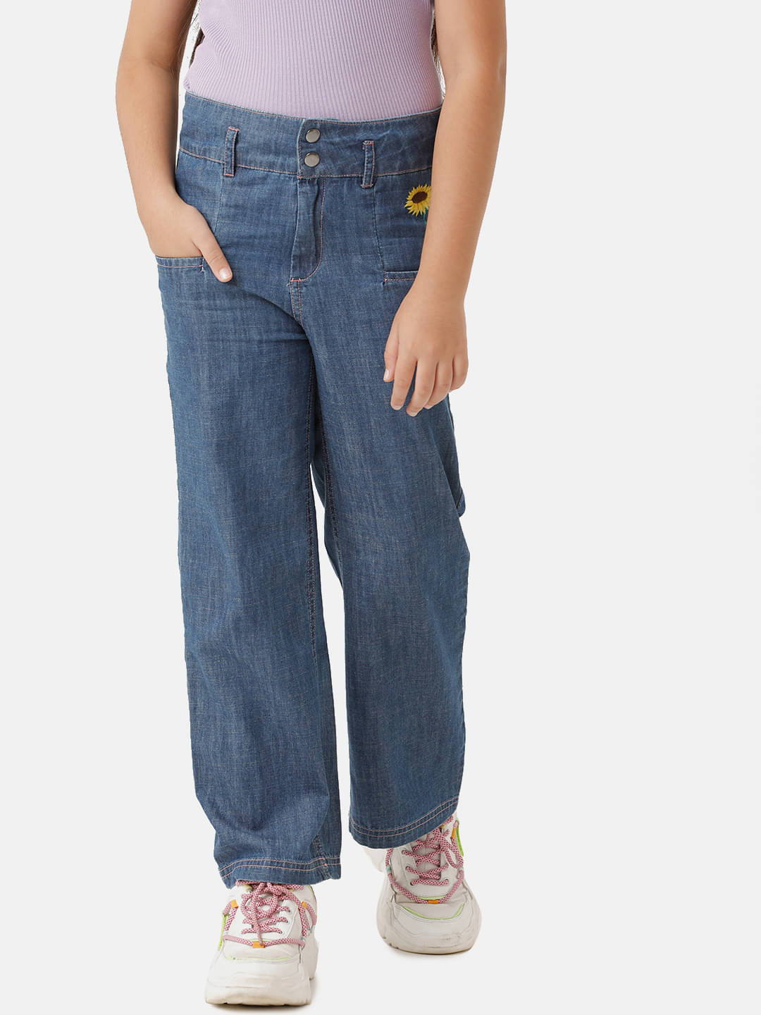 Under Fourteen Only Girls Denim Jeans ( Pack of 1 , navy blue ) Under Fourteen Only Girls Denim Jeans ( Pack of 1 , navy blue )