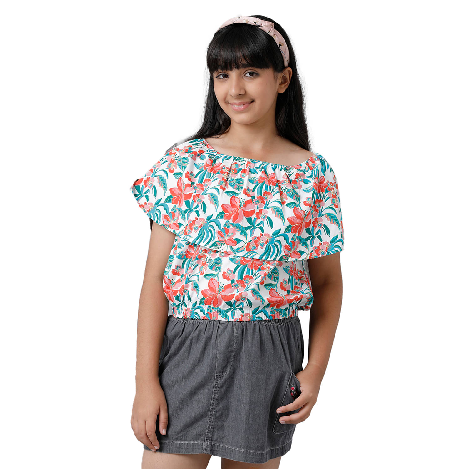     			Under Fourteen Only Pack of 1 Girls Cotton Top ( Orange )