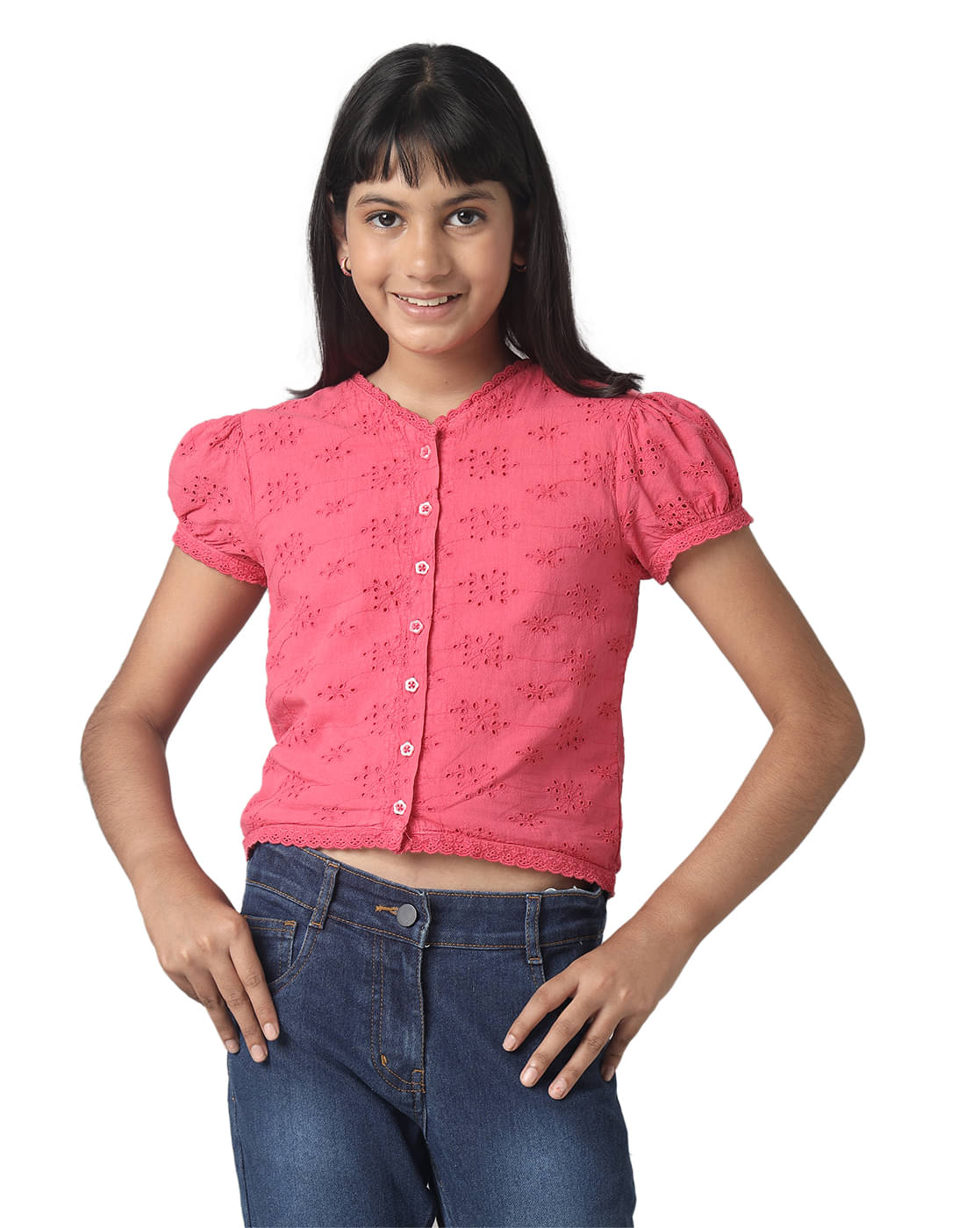     			Under Fourteen Only Pack of 1 Girls Cotton Top ( Pink )