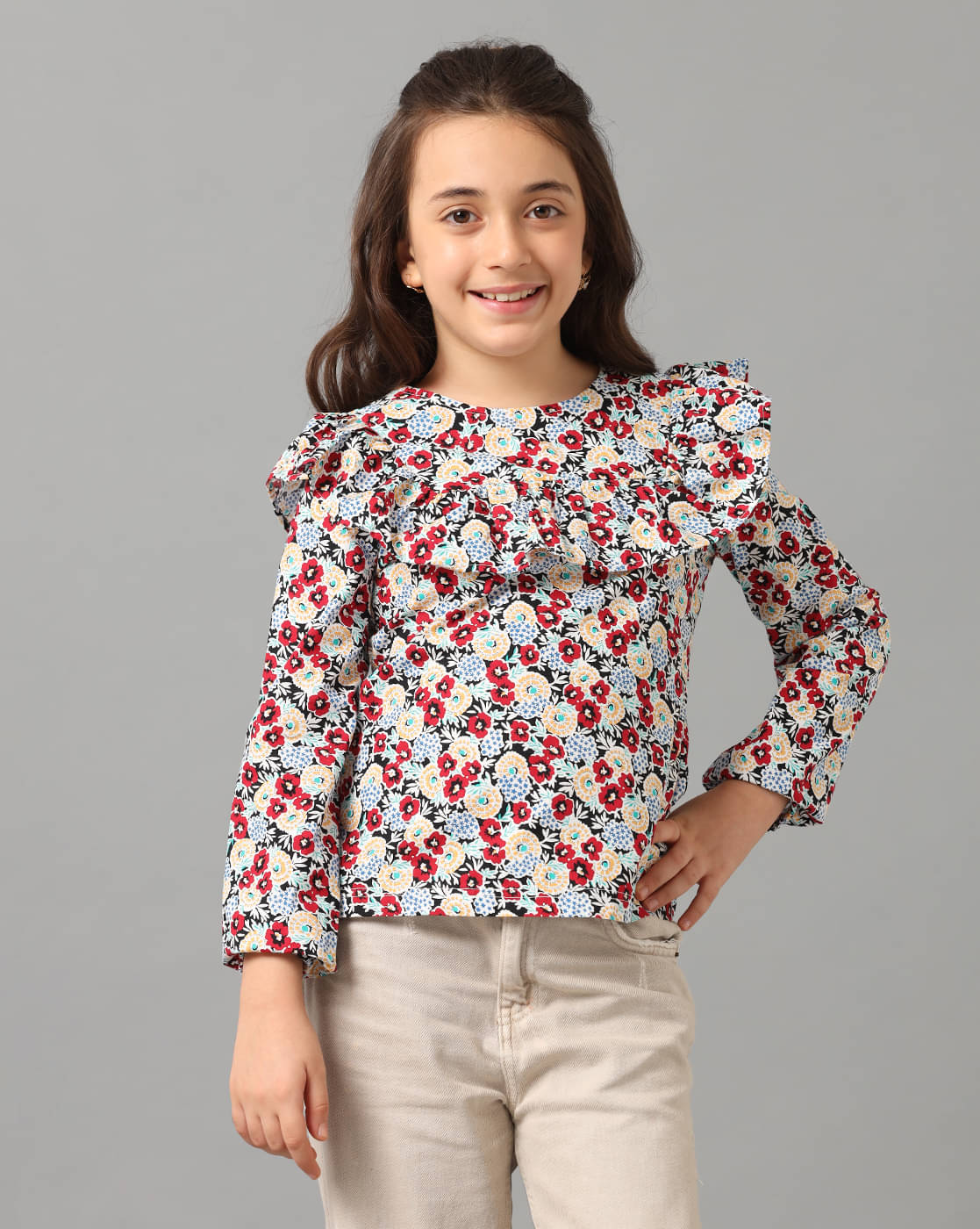     			Under Fourteen Only Pack of 1 Girls Cotton Top ( Maroon )