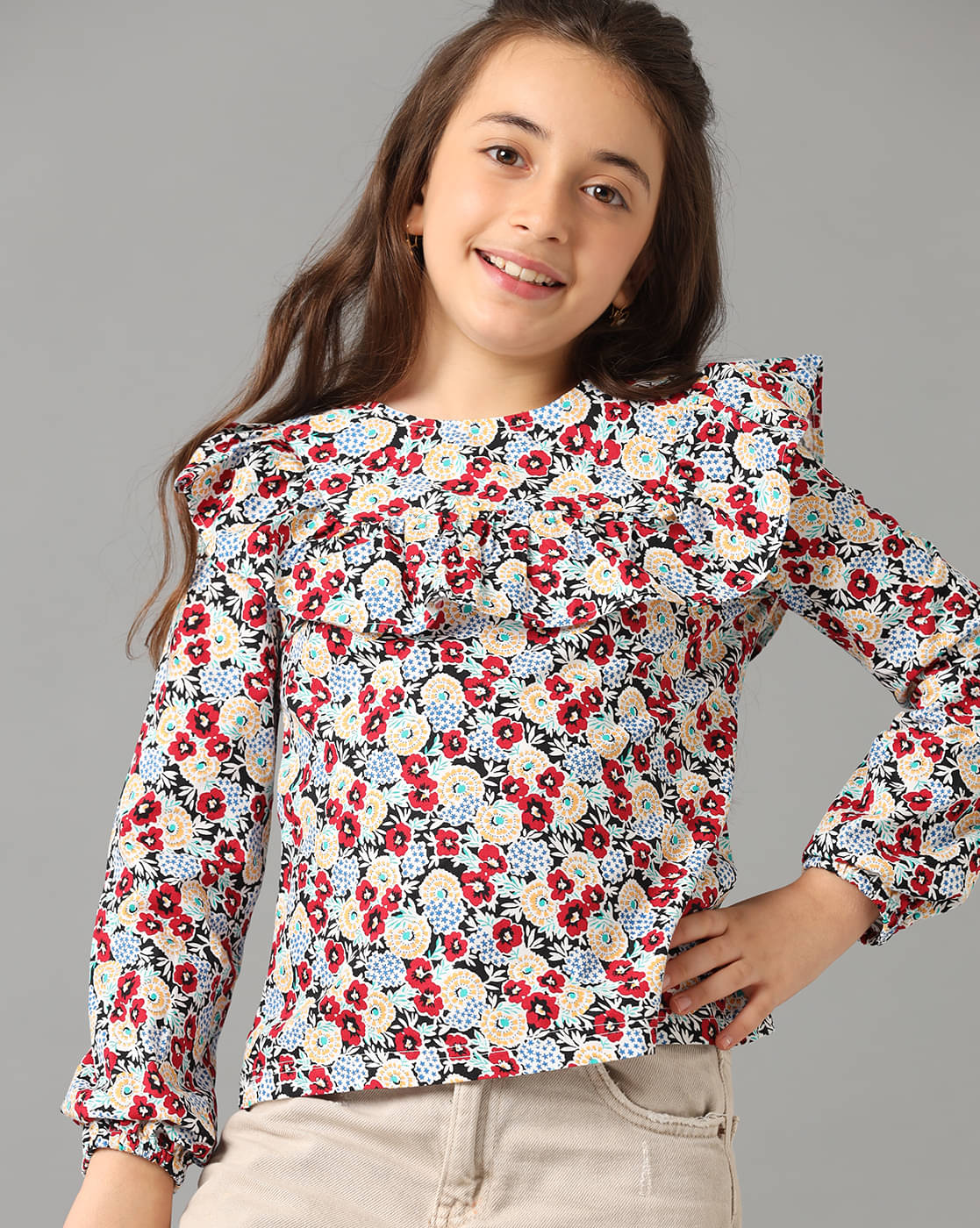     			Under Fourteen Only Pack of 1 Girls Cotton Top ( Maroon )
