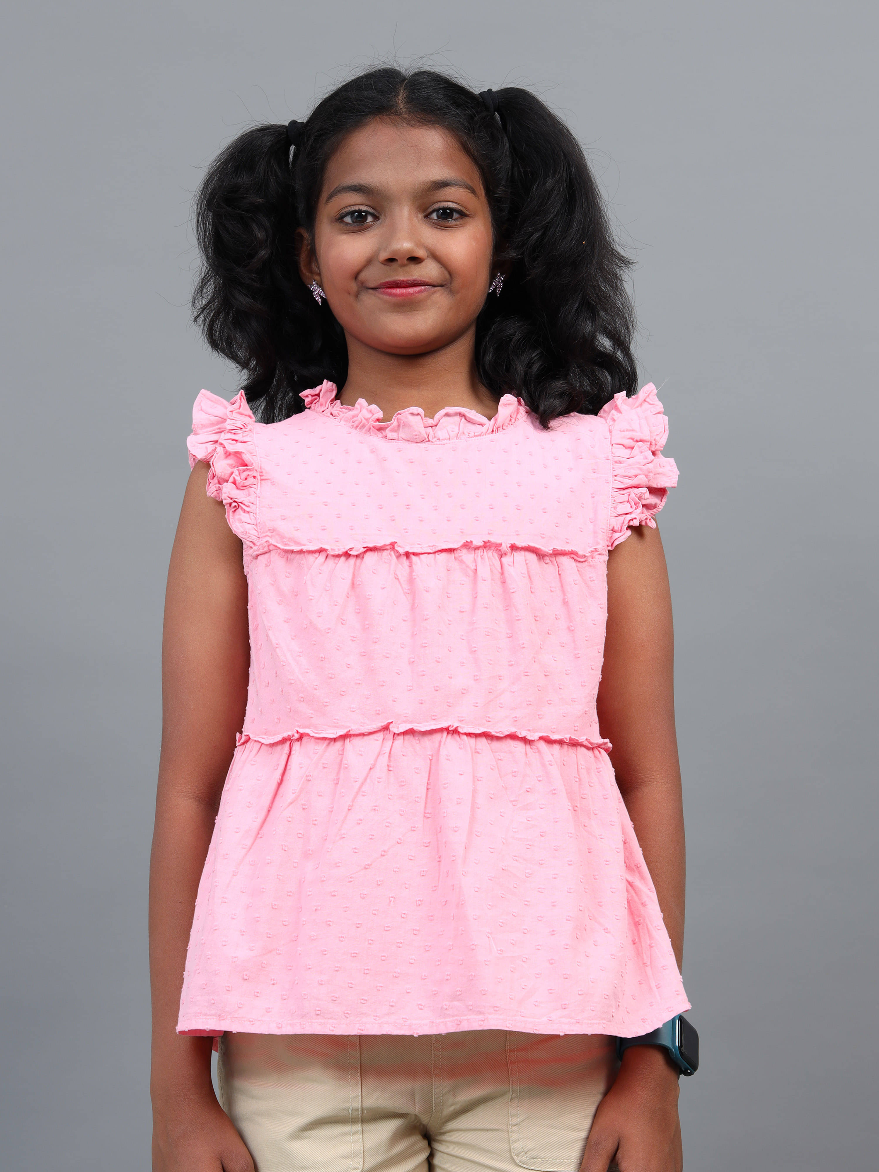    			Under Fourteen Only Pack of 1 Girls Cotton Top ( Pink )