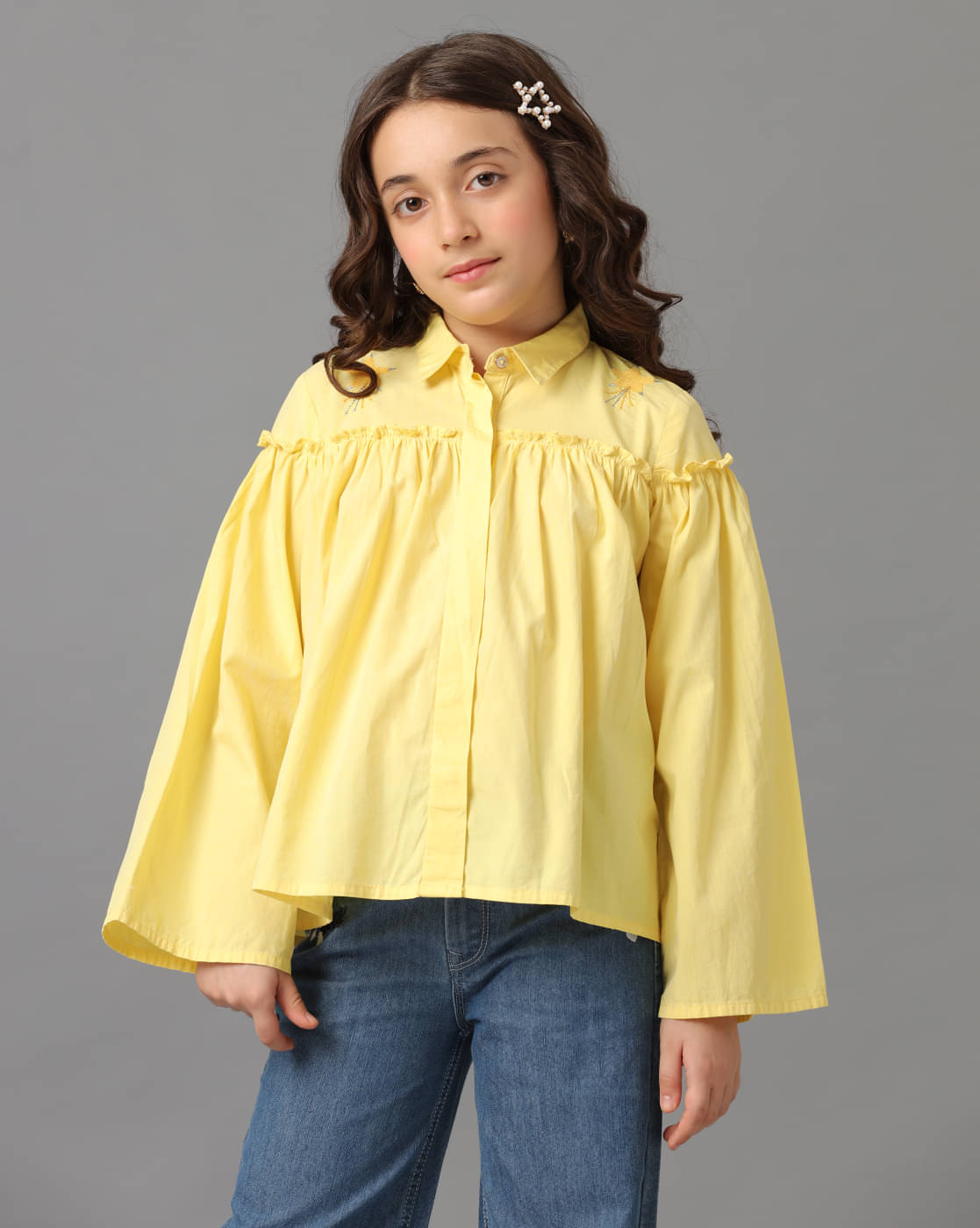     			Under Fourteen Only Pack of 1 Girls Cotton Top ( Yellow )