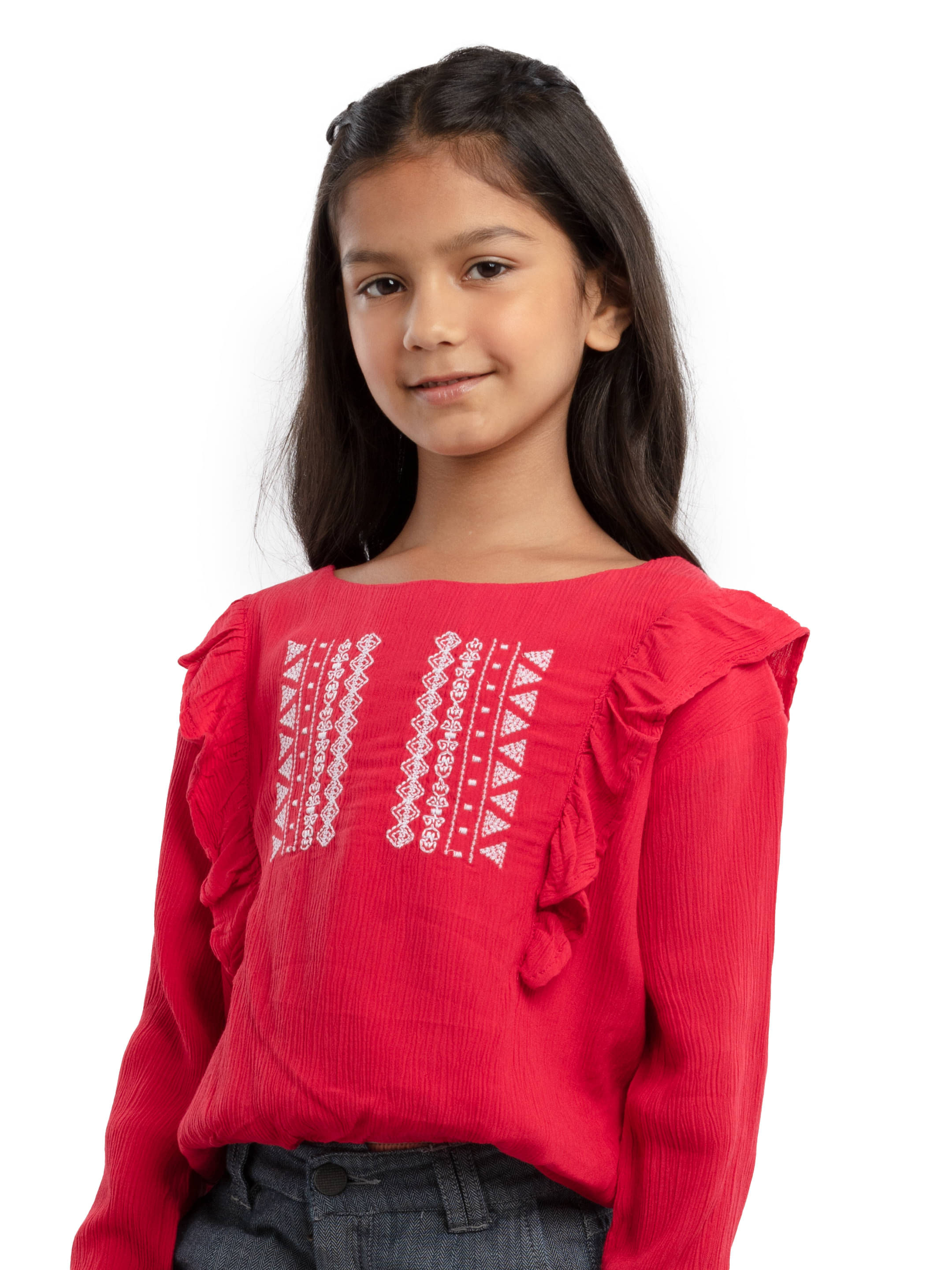     			Under Fourteen Only Pack of 1 Girls Rayon Top ( Pink )
