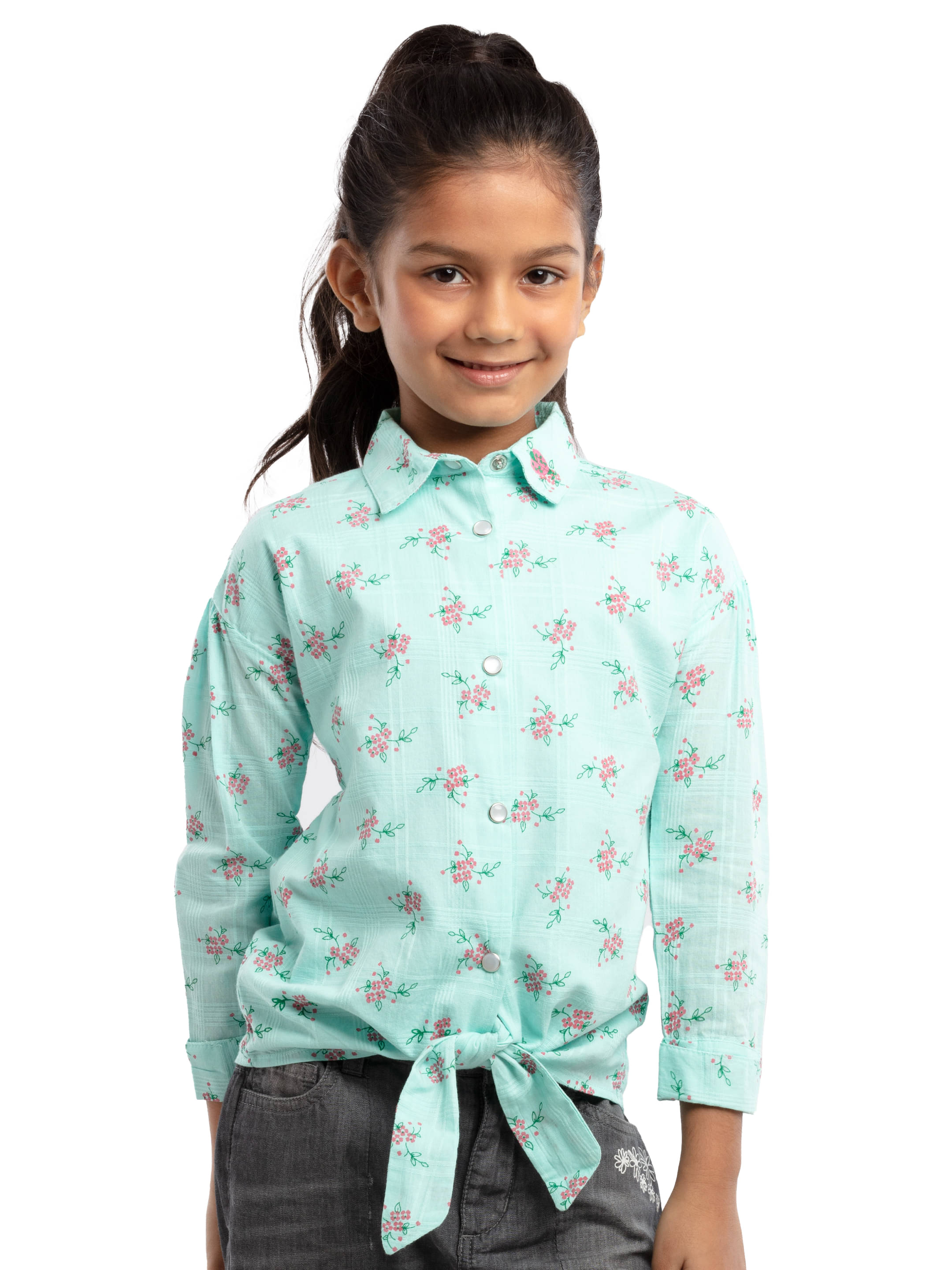     			Under Fourteen Only Pack of 1 Girls Cotton Top ( Green )