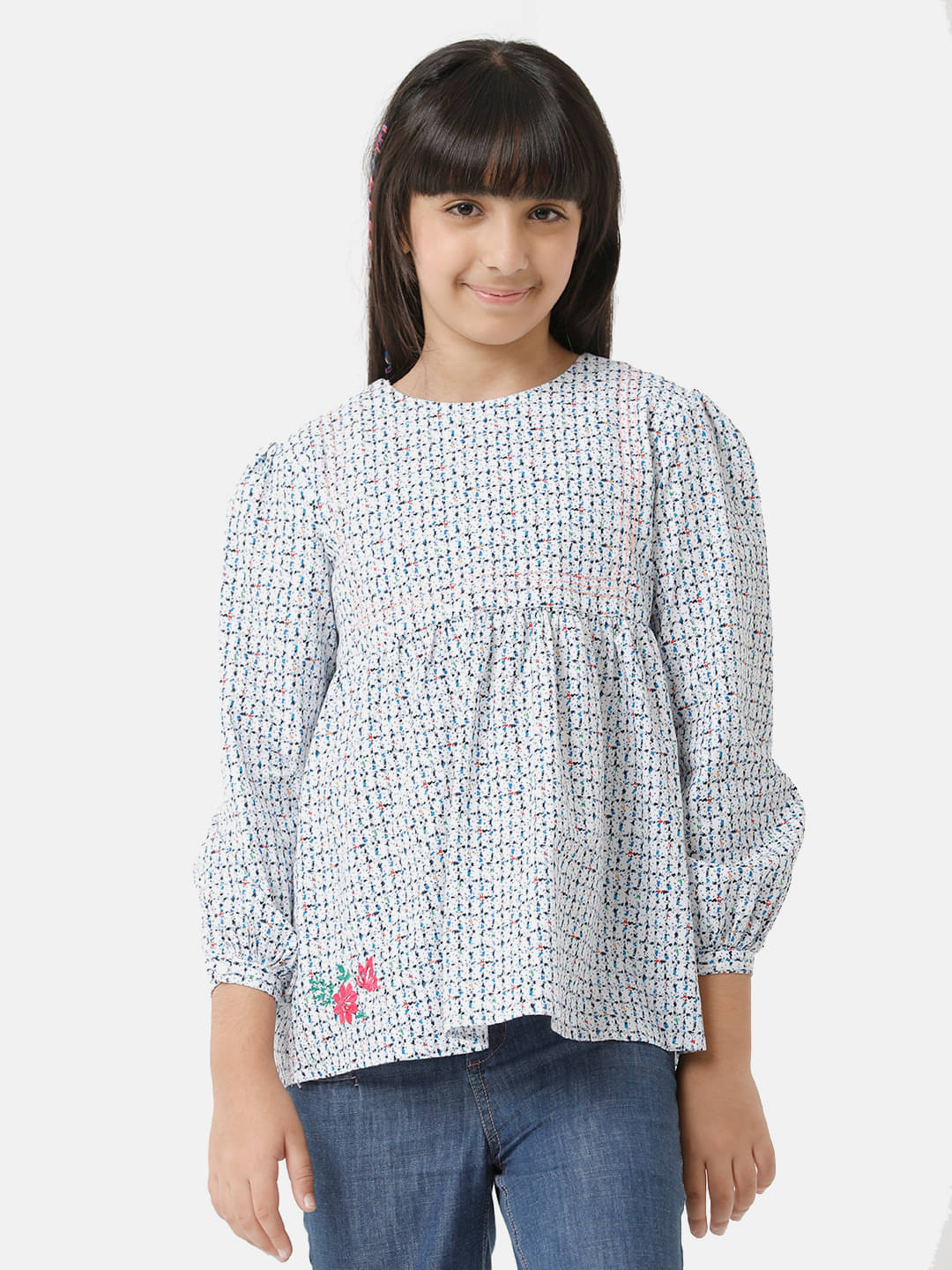     			Under Fourteen Only Pack of 1 Girls Cotton Top ( Blue )