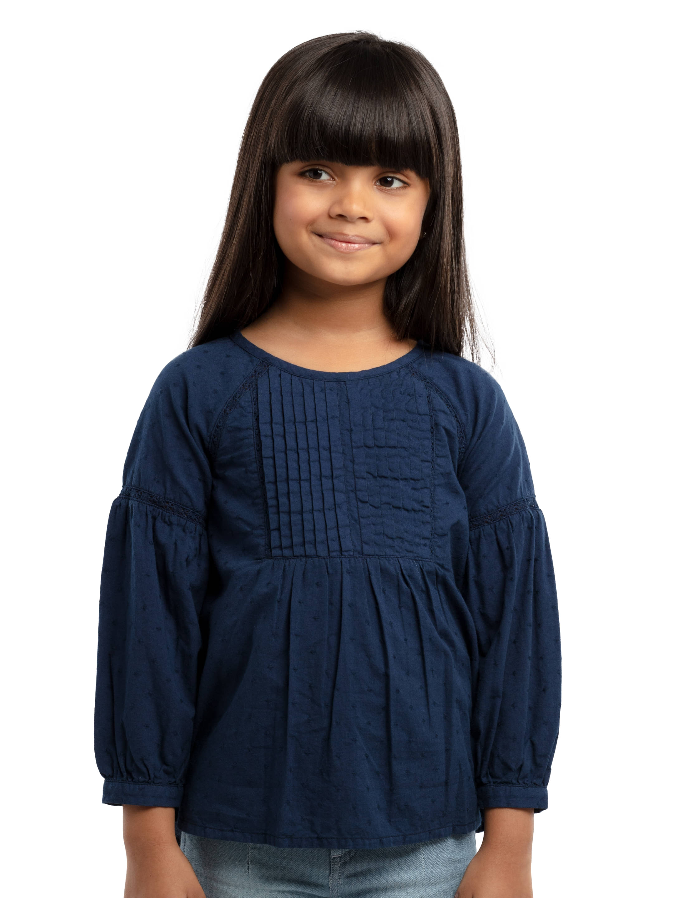     			Under Fourteen Only Pack of 1 Girls Cotton Top ( Navy )