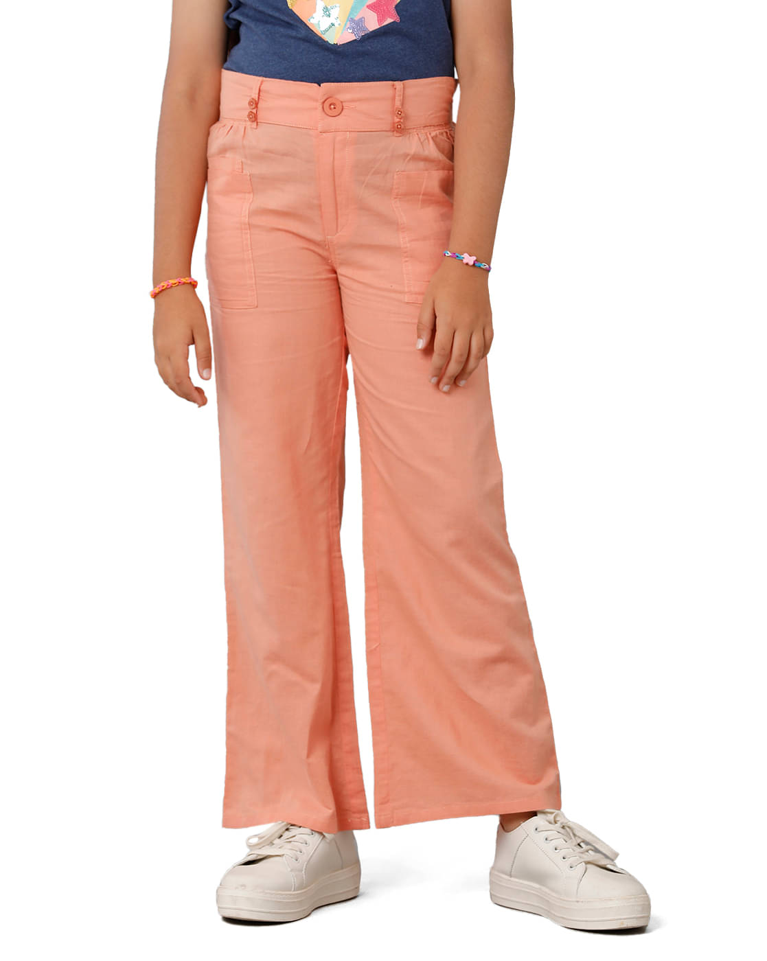     			Under Fourteen Only Pack of 1 Girls Cotton Palazzo ( Orange )