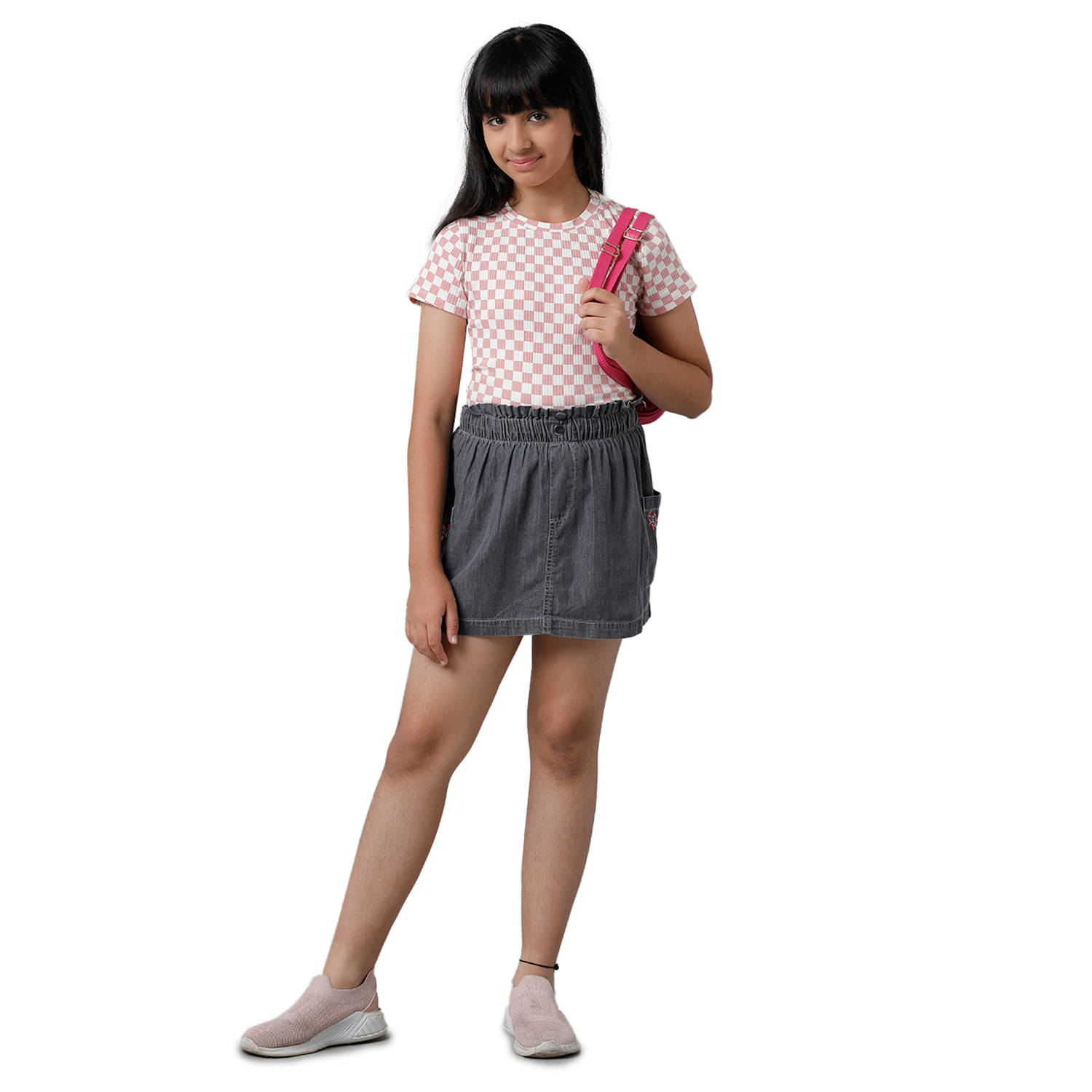     			Under Fourteen Only Pack of 1 Girls Denim Skirts ( Grey )