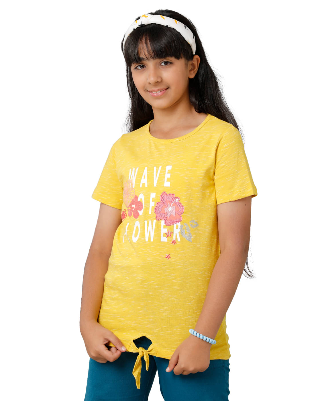     			Under Fourteen Only Pack of 1 Girls Cotton Top ( Yellow )