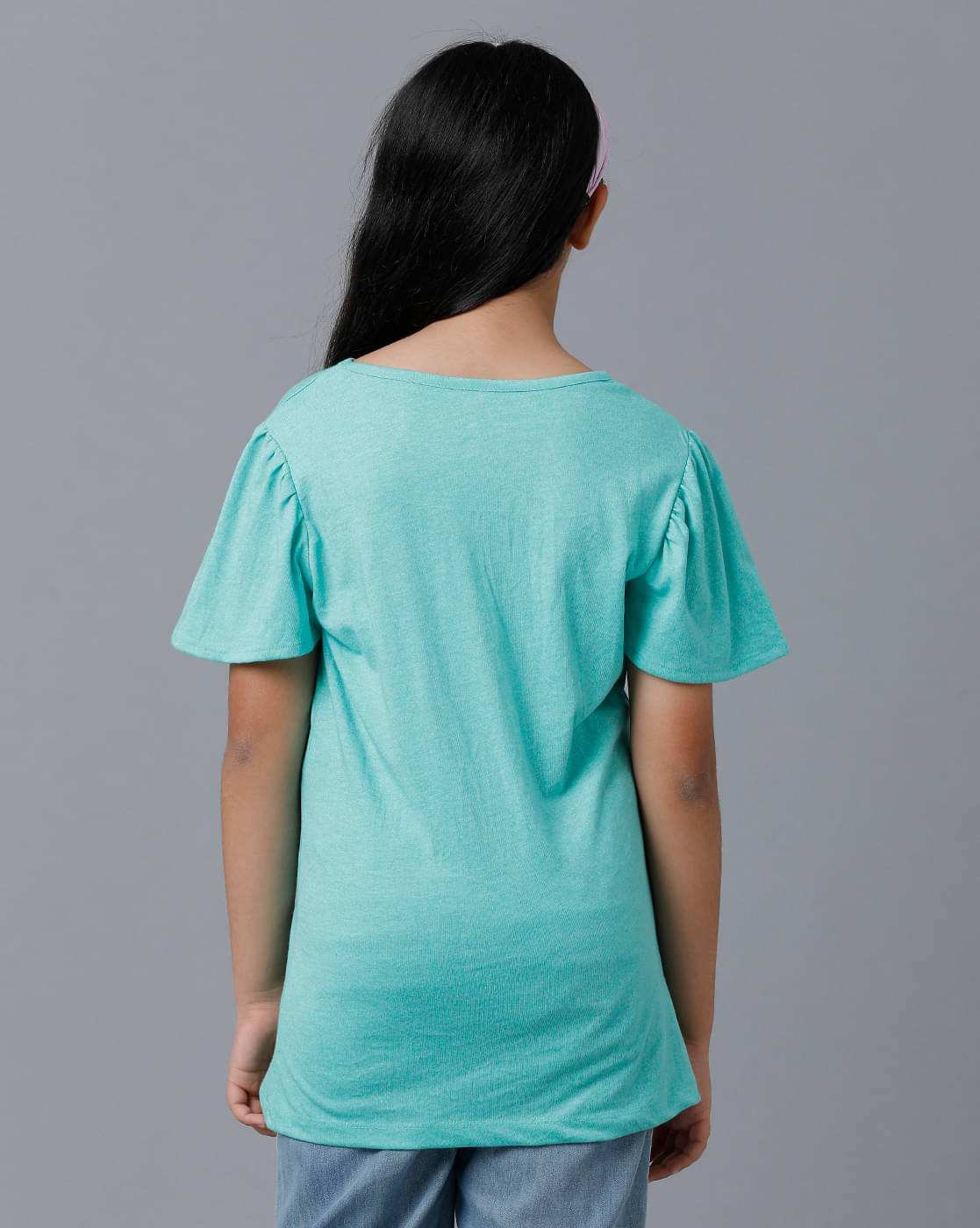     			Under Fourteen Only Pack of 1 Girls Cotton Top ( Green )