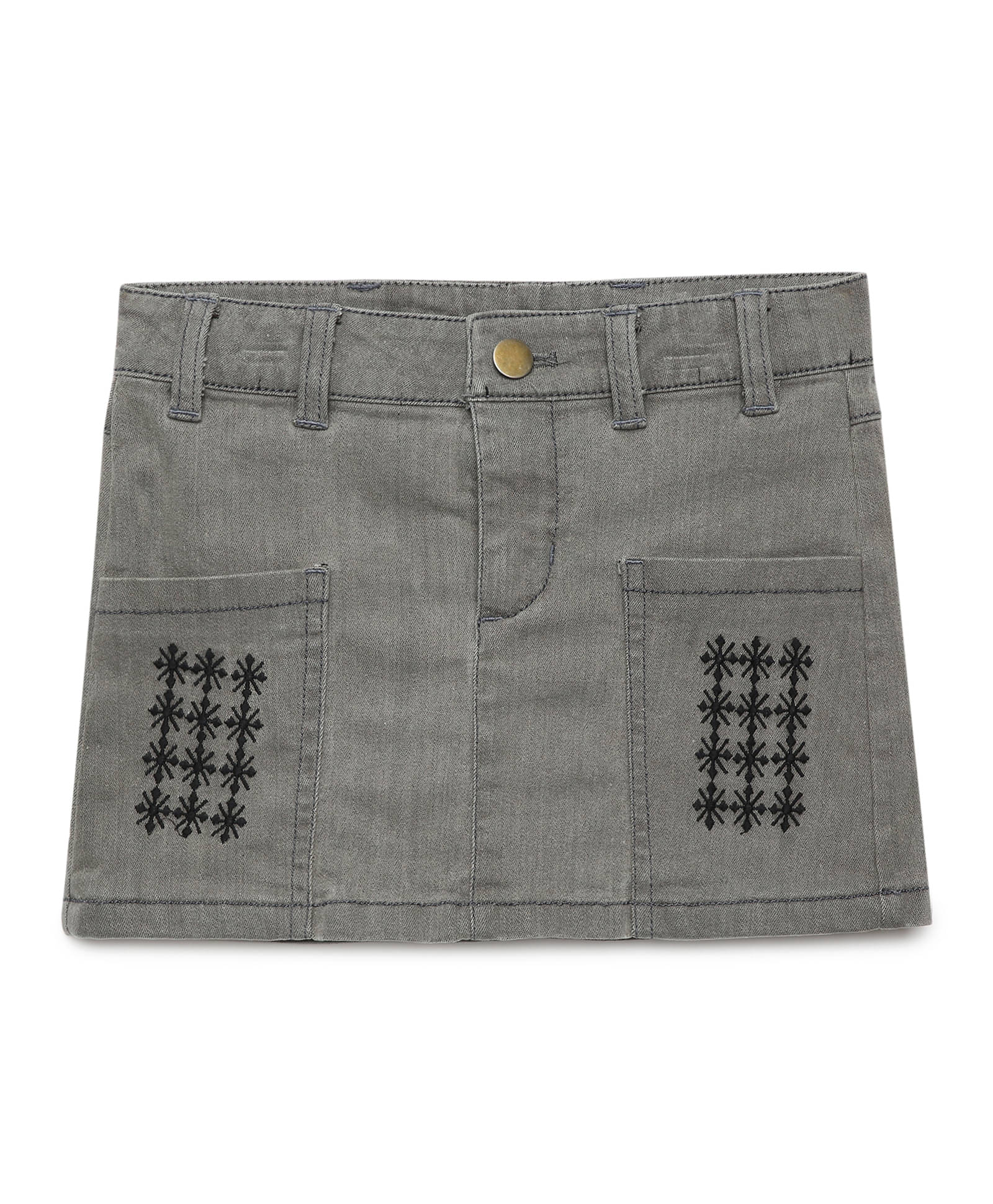     			Under Fourteen Only Pack of 1 Girls Denim Skirts ( Grey )