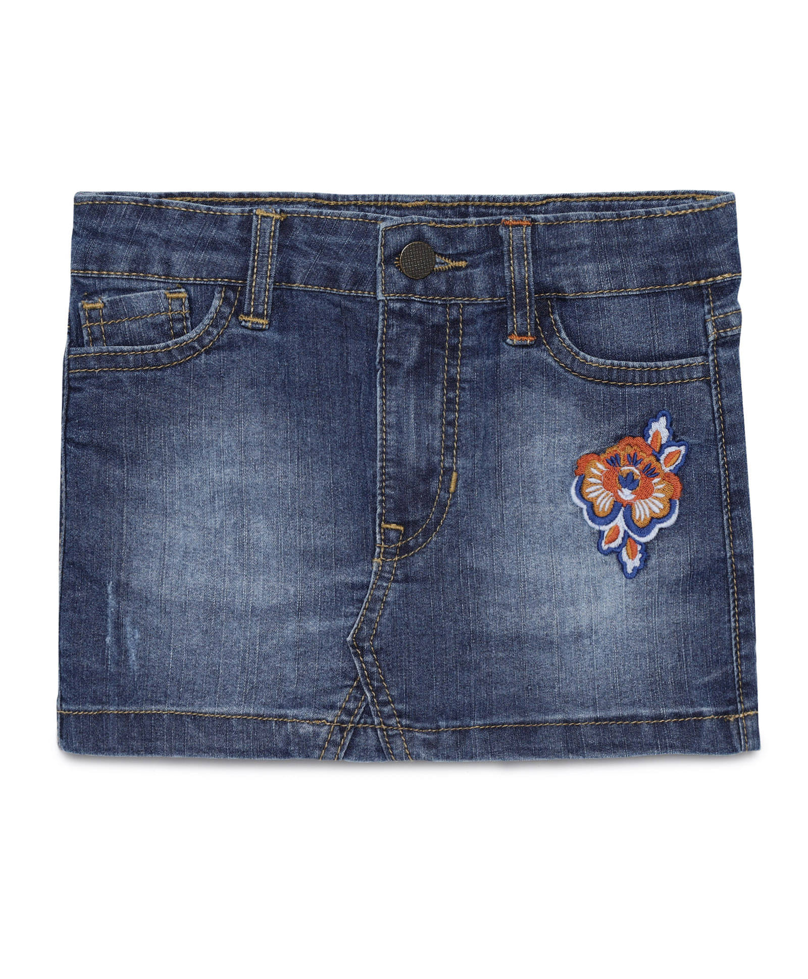     			Under Fourteen Only Pack of 1 Girls Denim Skirts ( Navy )