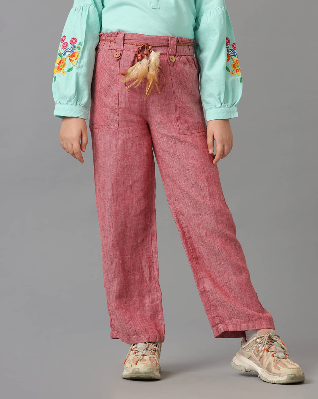 Under Fourteen Only Pack of 1 Girls Cotton Pants ( red ) Under Fourteen Only Pack of 1 Girls Cotton Pants ( red )