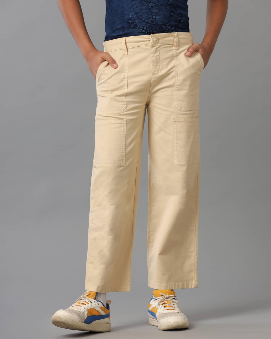 Under Fourteen Only Pack of 1 Girls Cotton Pants ( Beige )     			Under Fourteen Only Pack of 1 Girls Cotton Pants ( Beige )