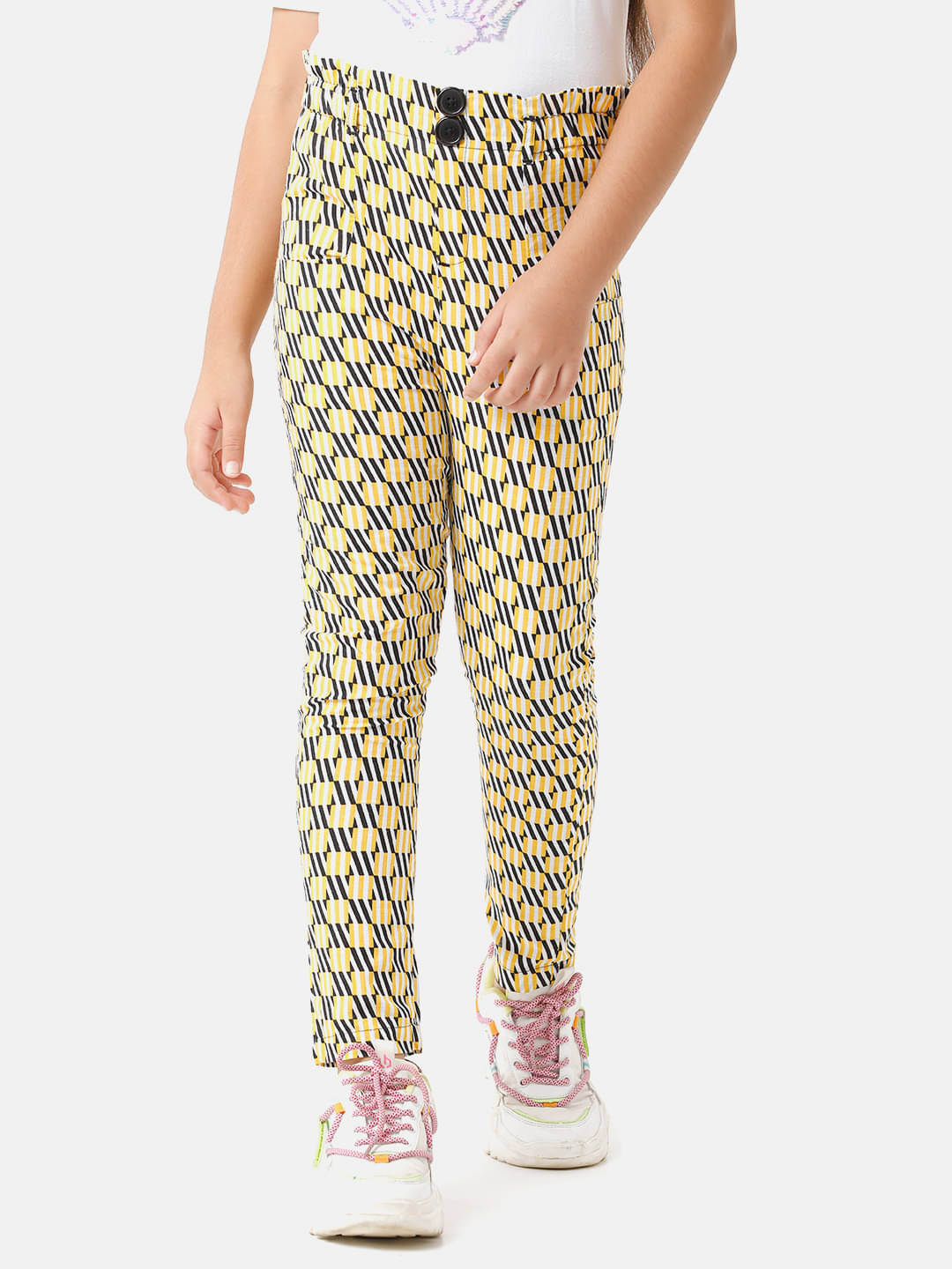     			Under Fourteen Only Pack of 1 Girls Cotton Pants ( Yellow )
