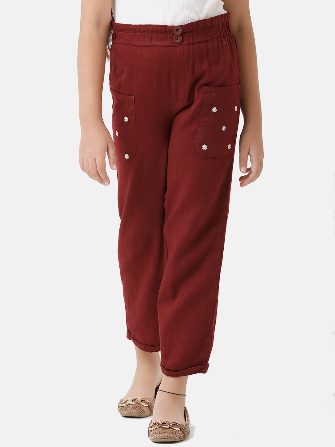 Under Fourteen Only Pack of 1 Girls Cotton Pants ( Maroon ) Under Fourteen Only Pack of 1 Girls Cotton Pants ( Maroon )