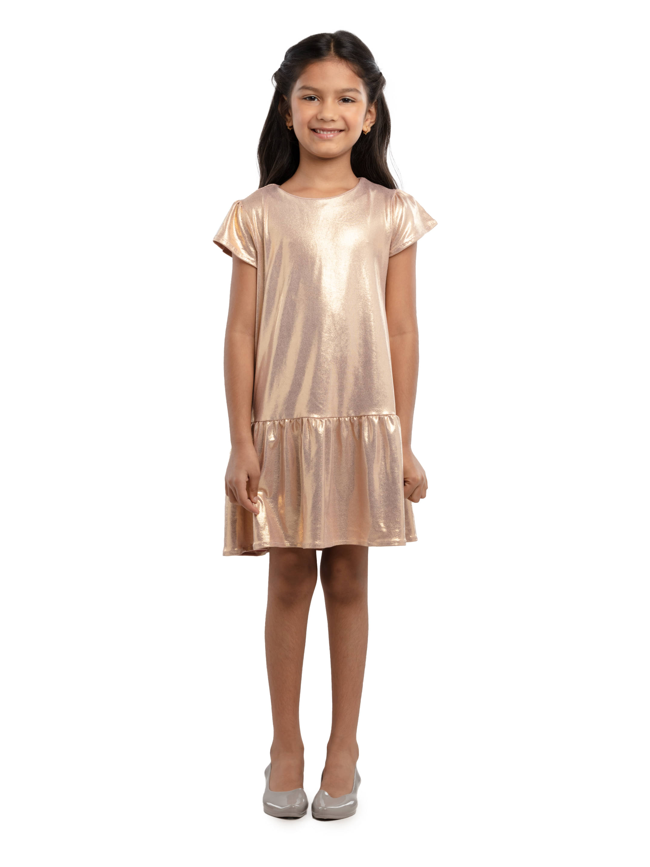 Under Fourteen Only Polyester Dress For Girls ( Pack of 1 , Gold ) Under Fourteen Only Polyester Dress For Girls ( Pack of 1 , Gold )