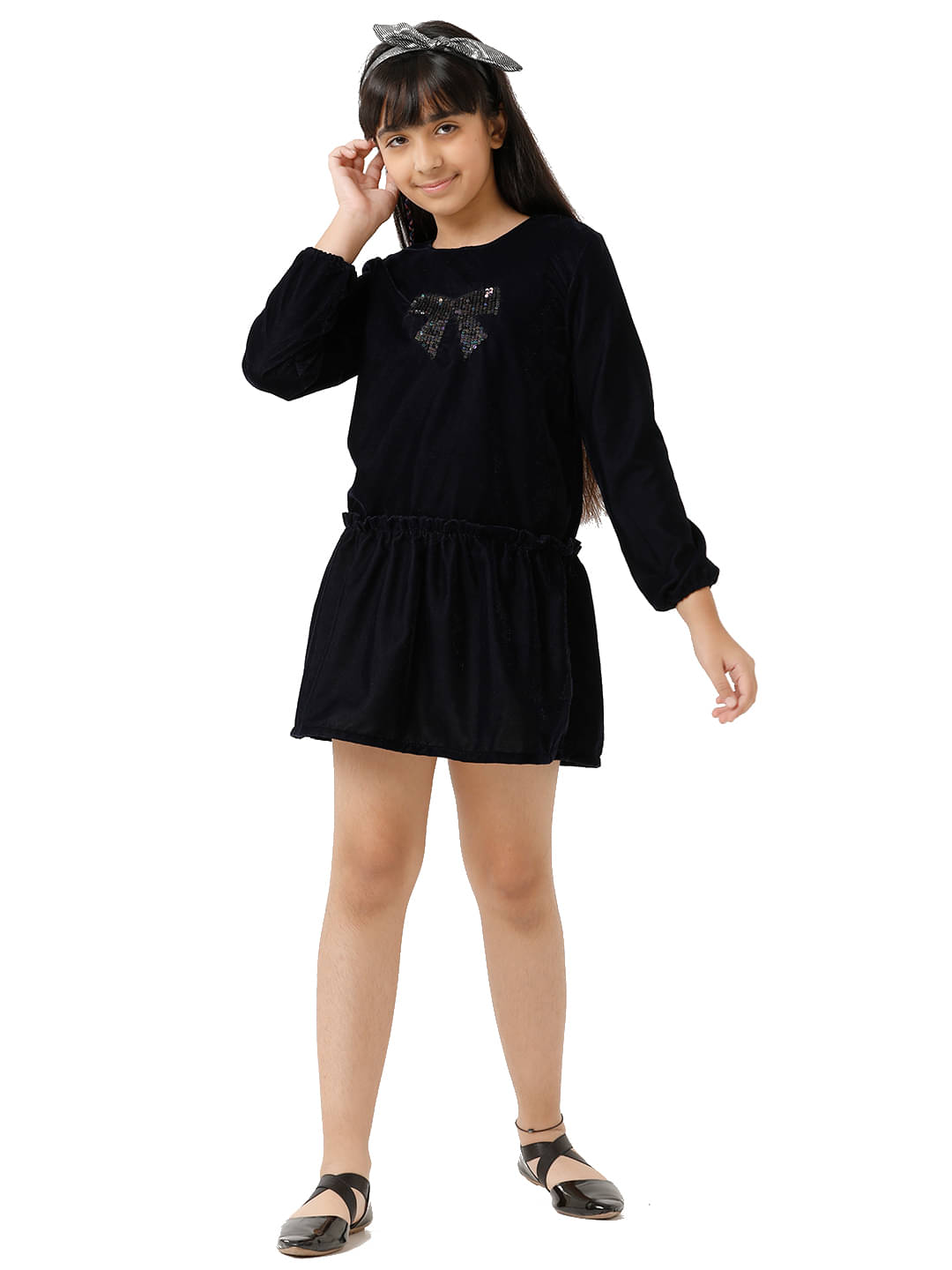 Under Fourteen Only Velvet Dress For Girls ( Pack of 1 , Navy ) Under Fourteen Only Velvet Dress For Girls ( Pack of 1 , Navy )