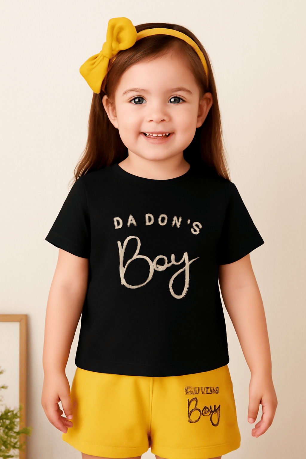     			WESEVEN Pack of 1 Girls Cotton Blend T-shirt & Shorts ( Black )