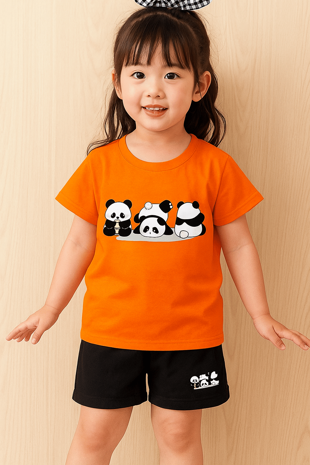 WESEVEN Pack of 1 Girls Cotton Blend T-shirt & Shorts ( Orange ) WESEVEN Pack of 1 Girls Cotton Blend T-shirt & Shorts ( Orange )