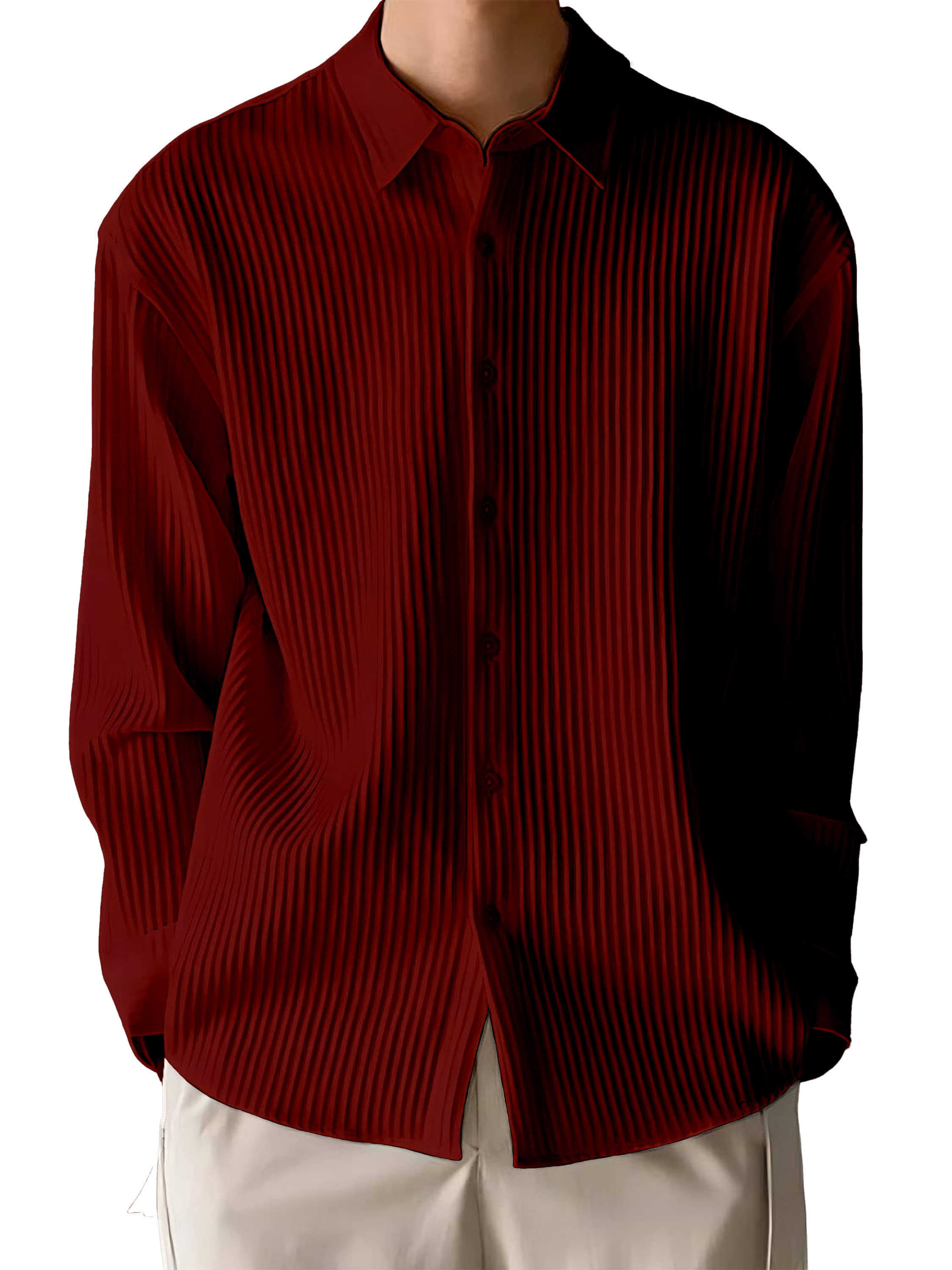 color bucket Corduroy Regular Fit Striped Full Sleeves Men's Casual Shirt - Black ( Pack of 1 )