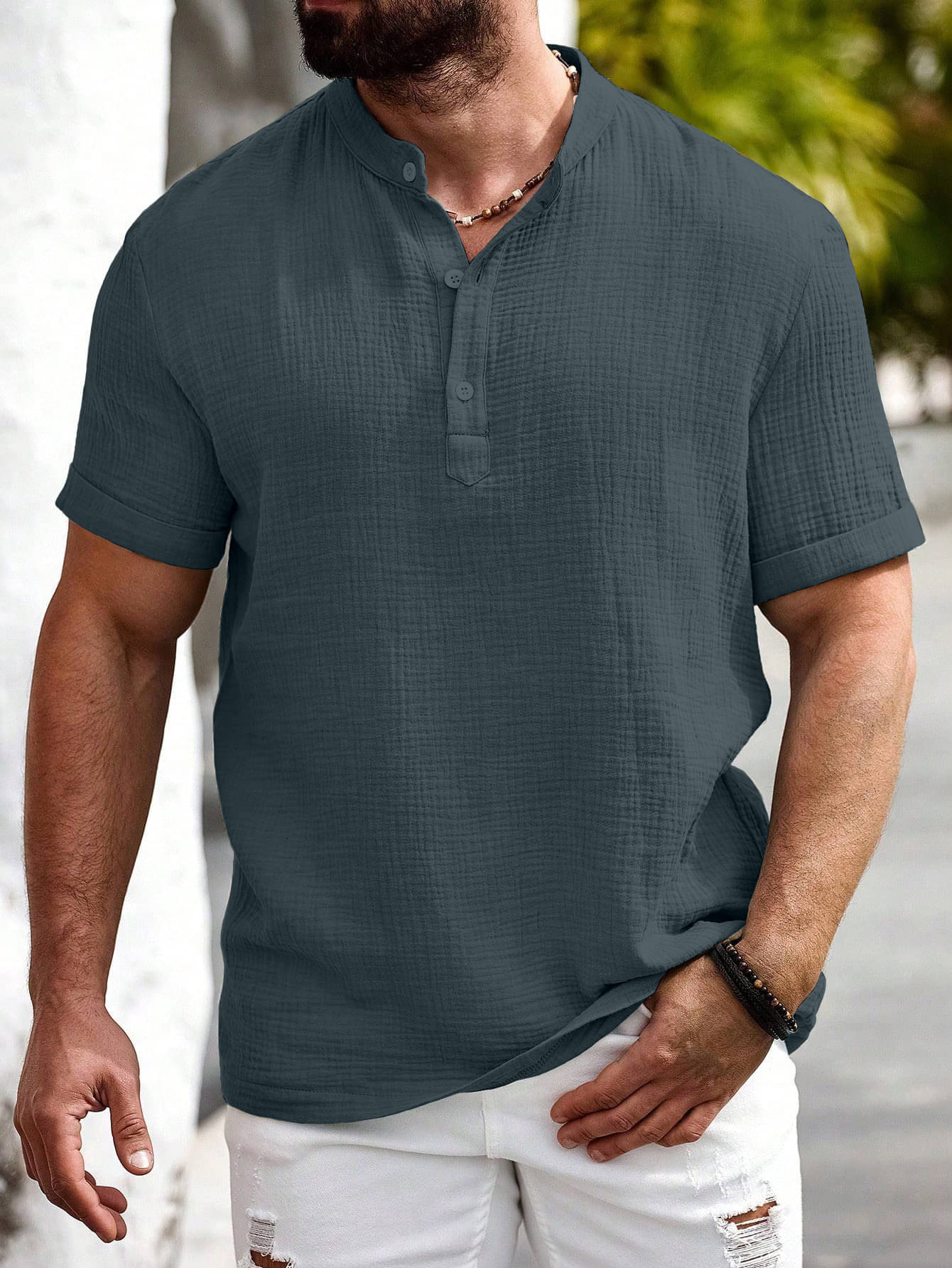 color bucket Cotton Blend Regular Fit Popcorn Textured Half Sleeves Men's Casual Shirt - Grey ( Pack of 1 ) color bucket Cotton Blend Regular Fit Popcorn Textured Half Sleeves Men's Casual Shirt - Grey ( Pack of 1 )
