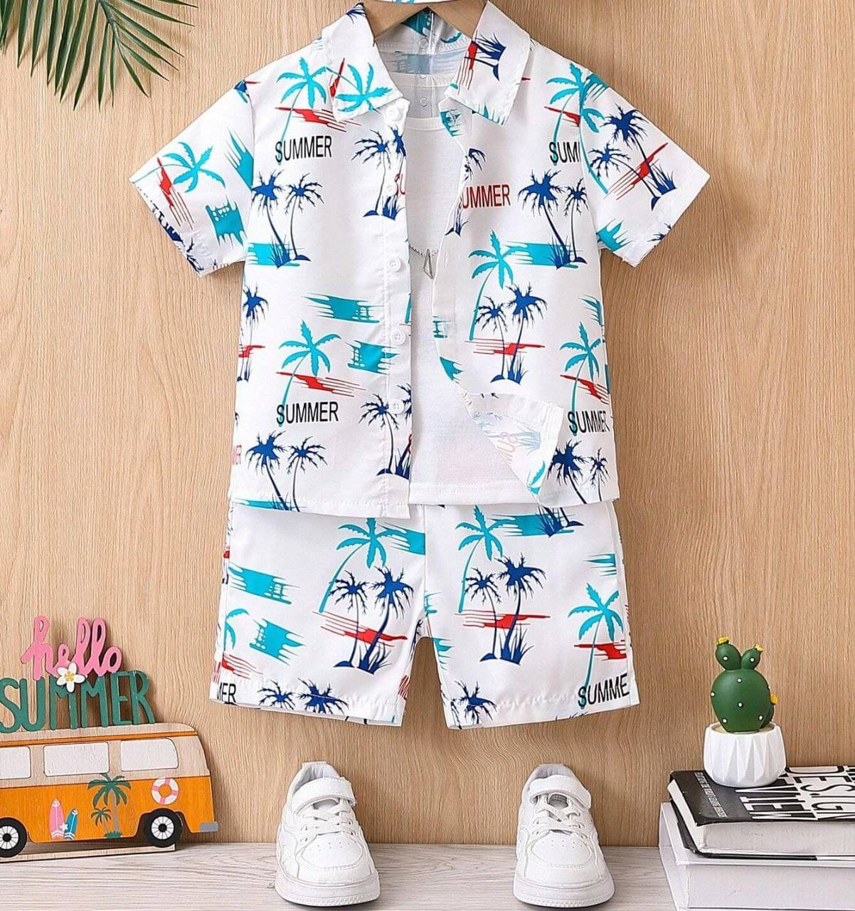     			fastdeal Pack of 1 Baby Boys Cotton Blend Shirt & Shorts Set ( White )