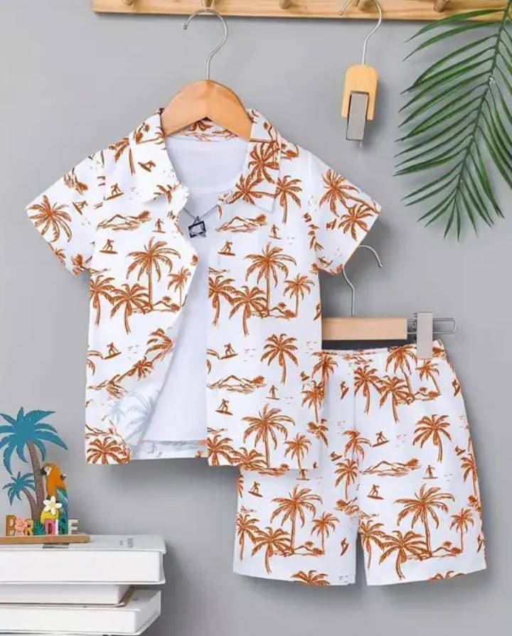     			fastdeal Pack of 1 Baby Boys Cotton Blend Shirt & Shorts Set ( Orange )