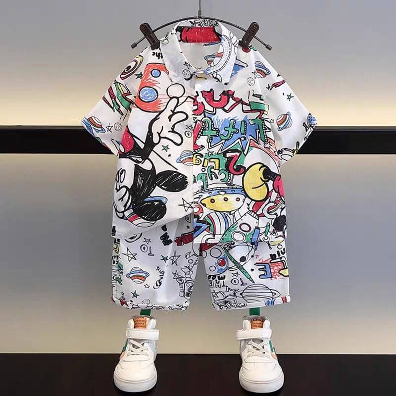     			fastdeal Pack of 1 Baby Boys Cotton Blend Shirt & Shorts Set ( Multicolor 3 )