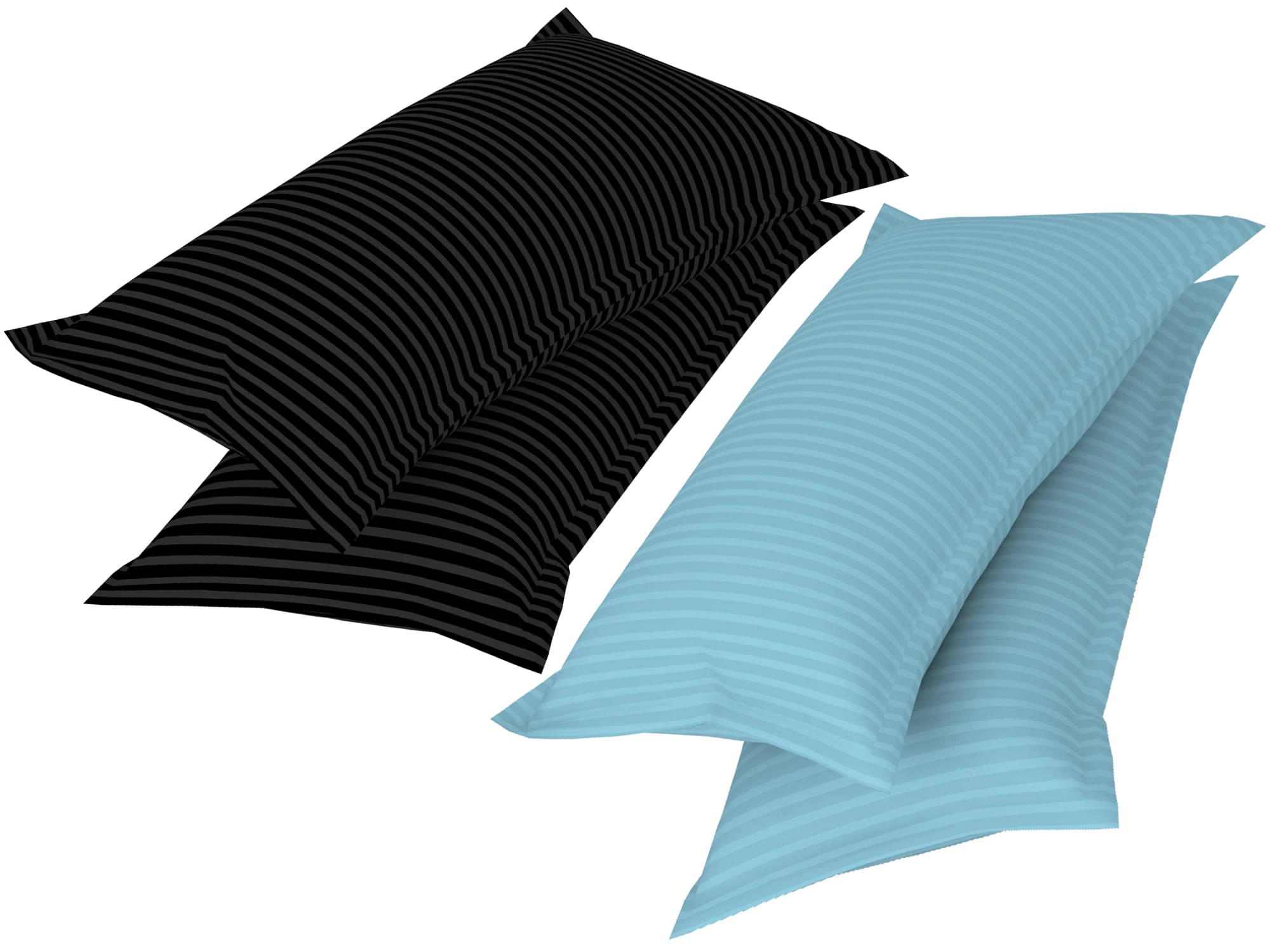     			gharsaaz - Pack of 4 Poly Cotton Striped Standard Size Pillow Cover ( 68.58 cm(27) x 43.18 cm(17) ) - Assorted