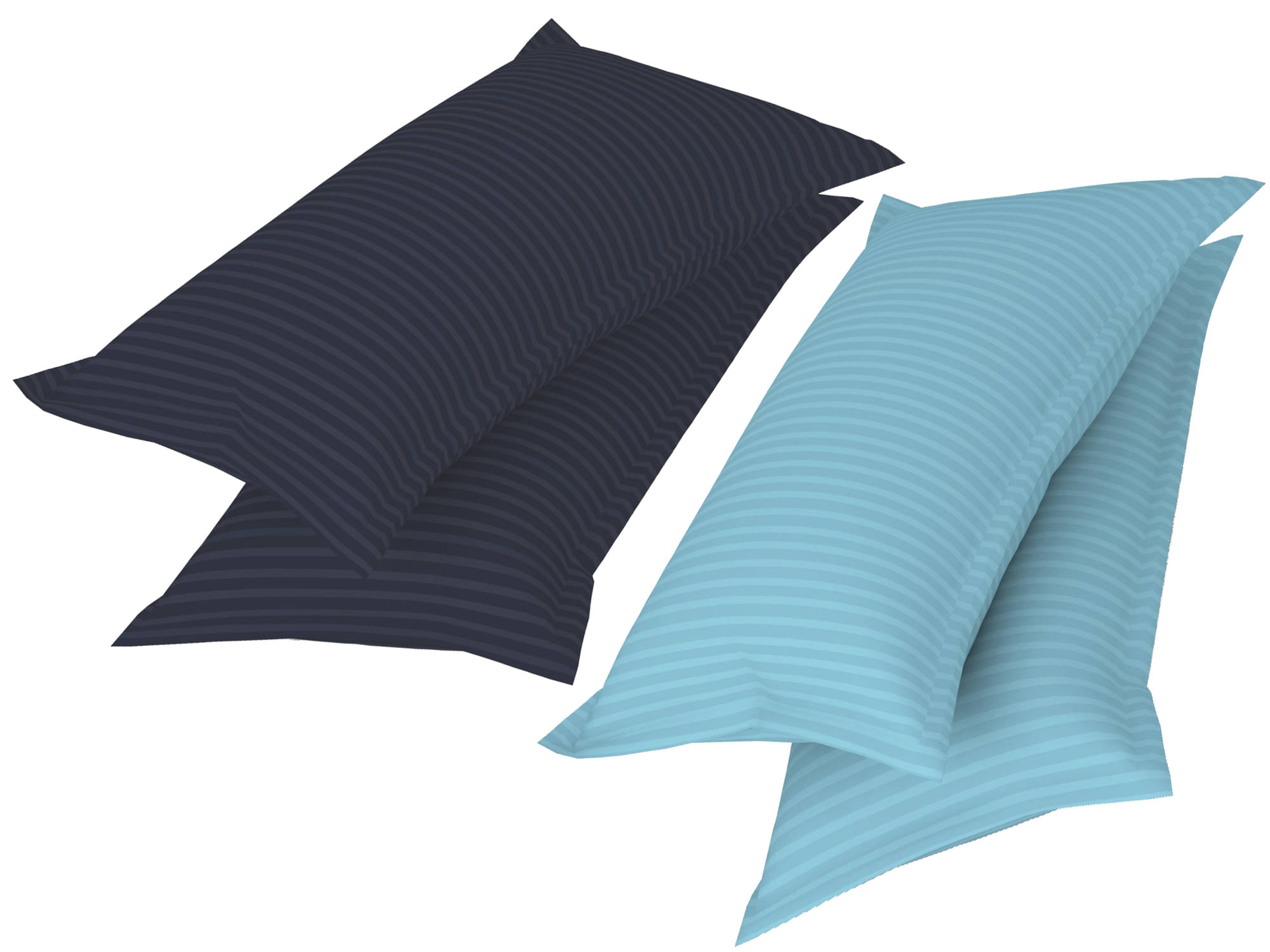     			gharsaaz - Pack of 4 Poly Cotton Striped Standard Size Pillow Cover ( 68.58 cm(27) x 43.18 cm(17) ) - Assorted