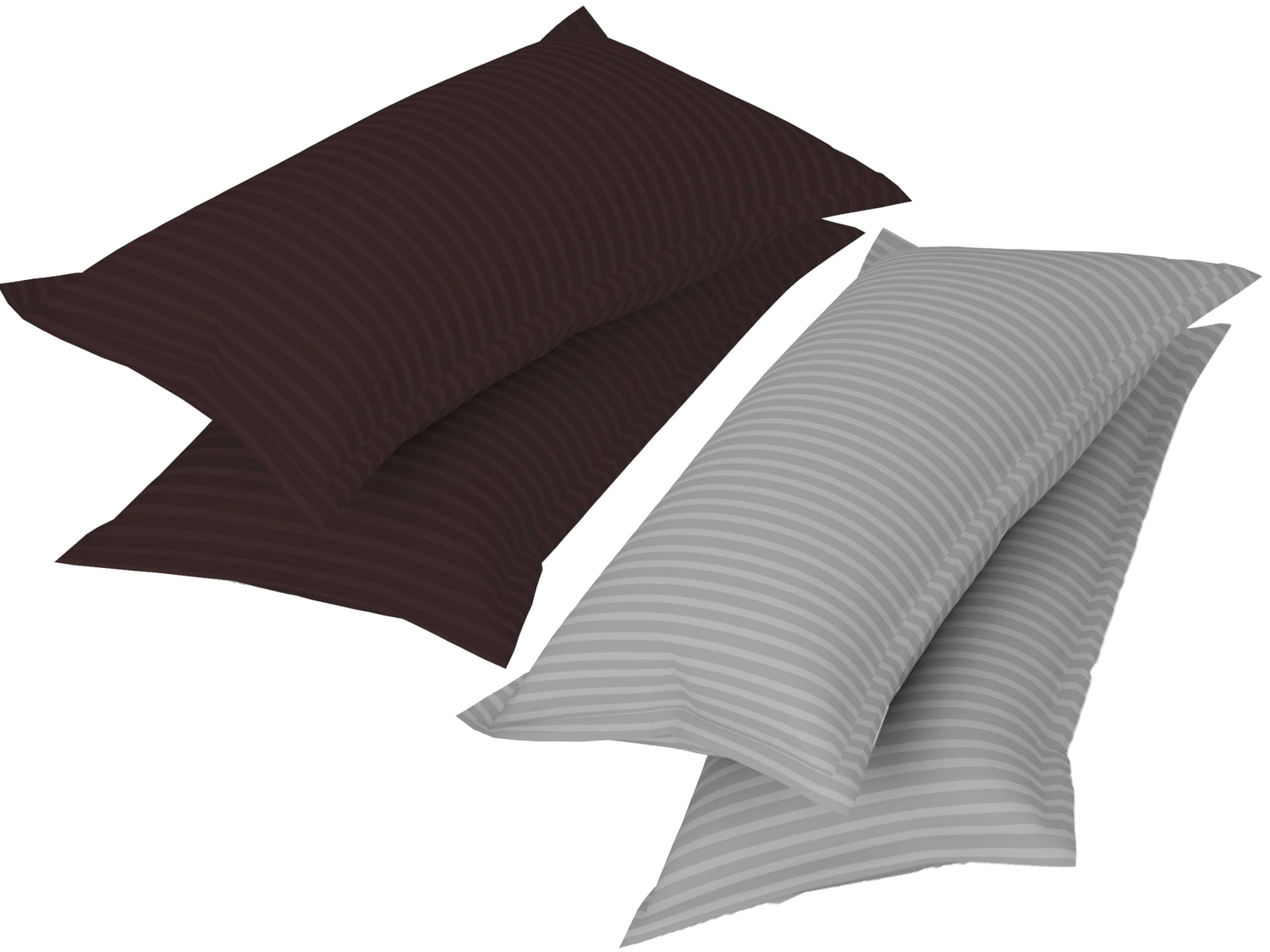     			gharsaaz - Pack of 4 Poly Cotton Striped Standard Size Pillow Cover ( 68.58 cm(27) x 43.18 cm(17) ) - Assorted