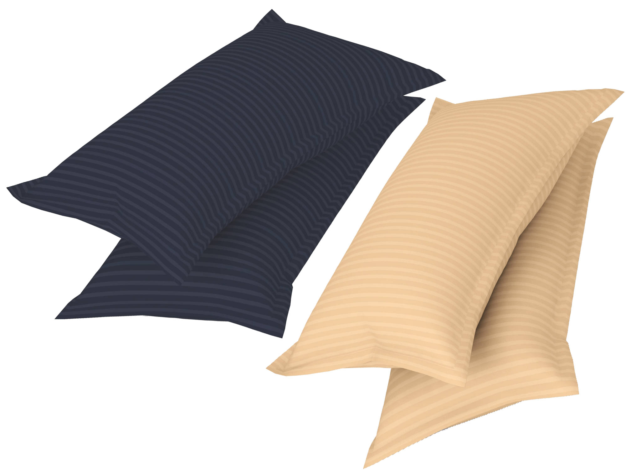     			gharsaaz - Pack of 4 Poly Cotton Striped Standard Size Pillow Cover ( 68.58 cm(27) x 43.18 cm(17) ) - Assorted