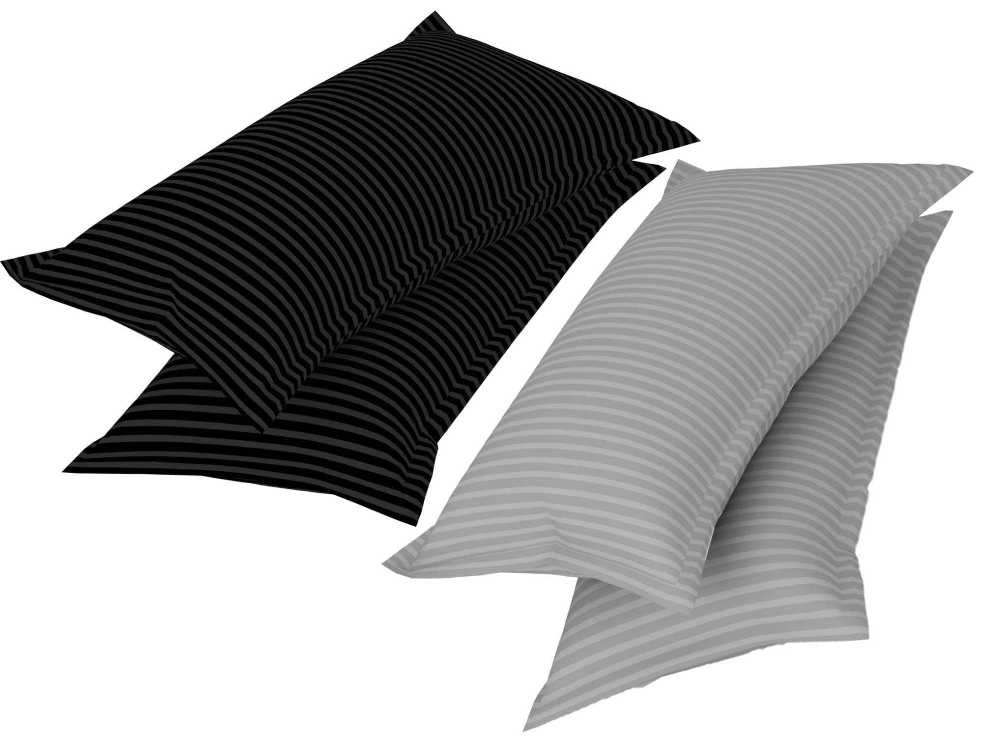     			gharsaaz - Pack of 4 Poly Cotton Striped Standard Size Pillow Cover ( 68.58 cm(27) x 43.18 cm(17) ) - Assorted