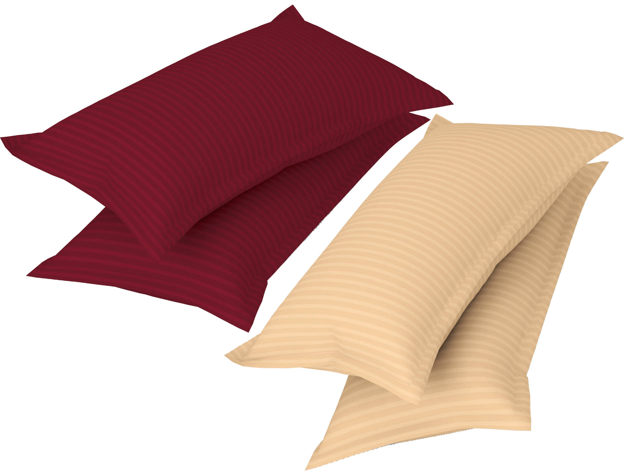     			gharsaaz - Pack of 4 Poly Cotton Striped Standard Size Pillow Cover ( 68.58 cm(27) x 43.18 cm(17) ) - Assorted