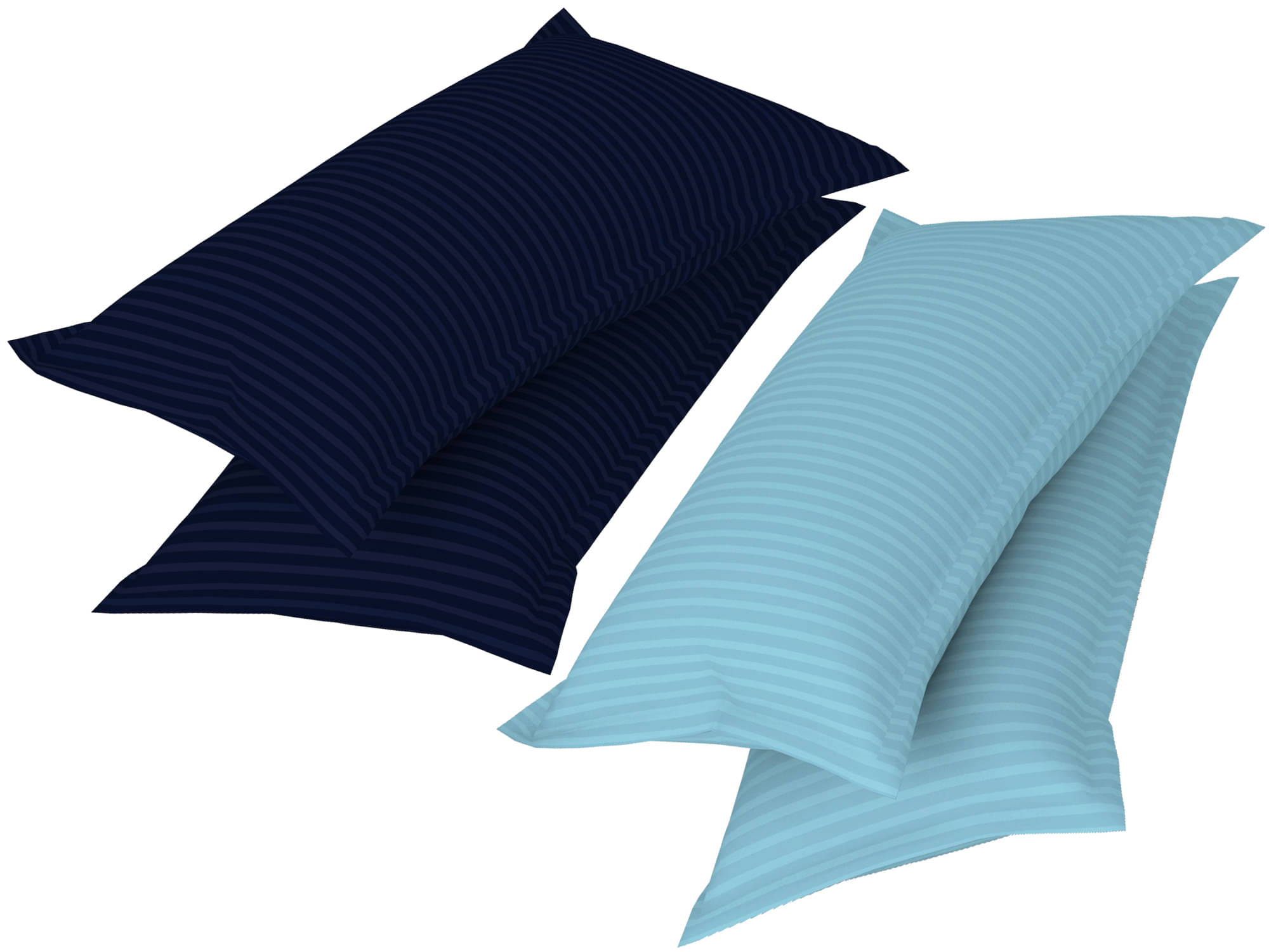     			gharsaaz - Pack of 4 Poly Cotton Striped Standard Size Pillow Cover ( 68.58 cm(27) x 43.18 cm(17) ) - Assorted