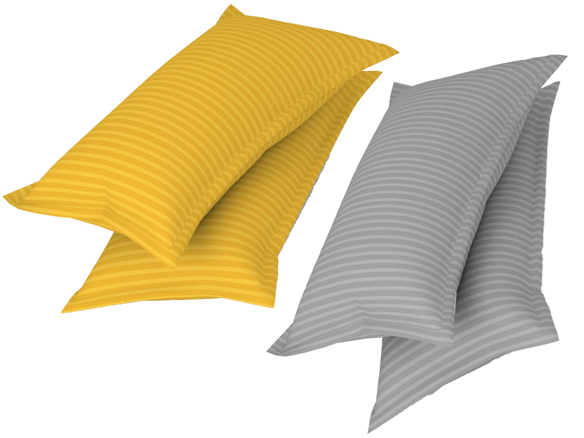     			gharsaaz - Pack of 4 Poly Cotton Striped Standard Size Pillow Cover ( 68.58 cm(27) x 43.18 cm(17) ) - Assorted